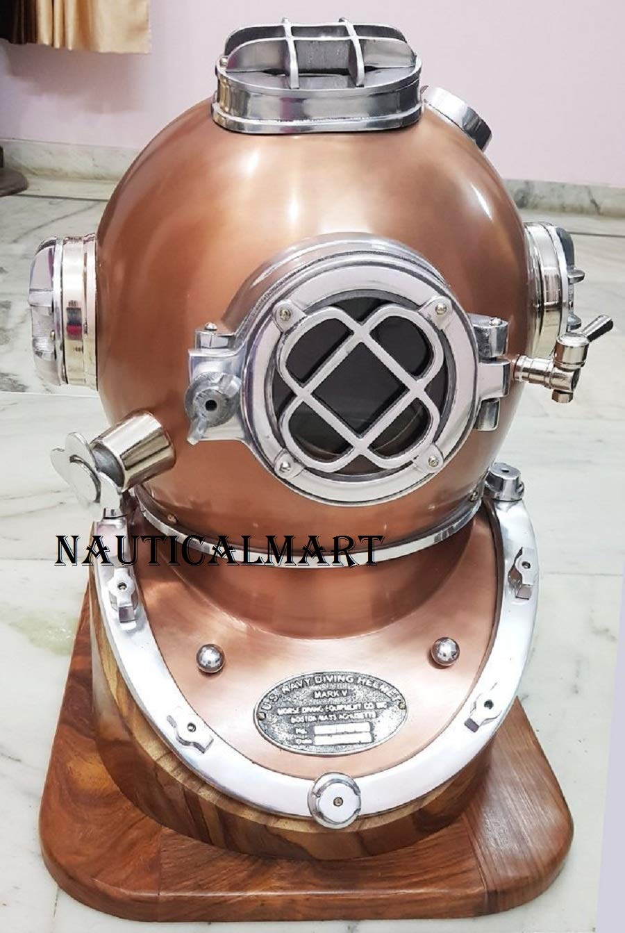18 inch US Navy Marine Mark V Deep Sea Scuba Antique Divers Diving Helmet Reproduction