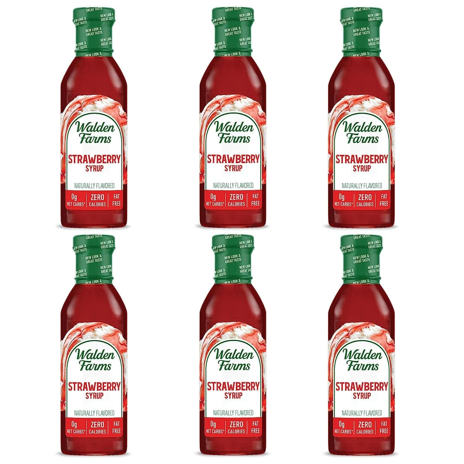 Walden Farms Strawberry Syrup – Perfect for Desserts, Smoothies, Breakfast – Zero Calorie, Sugar-Free, Low Carb, Keto-Friendly, Gluten-Free, Vegan – 6-Pack, 12 oz Bottles