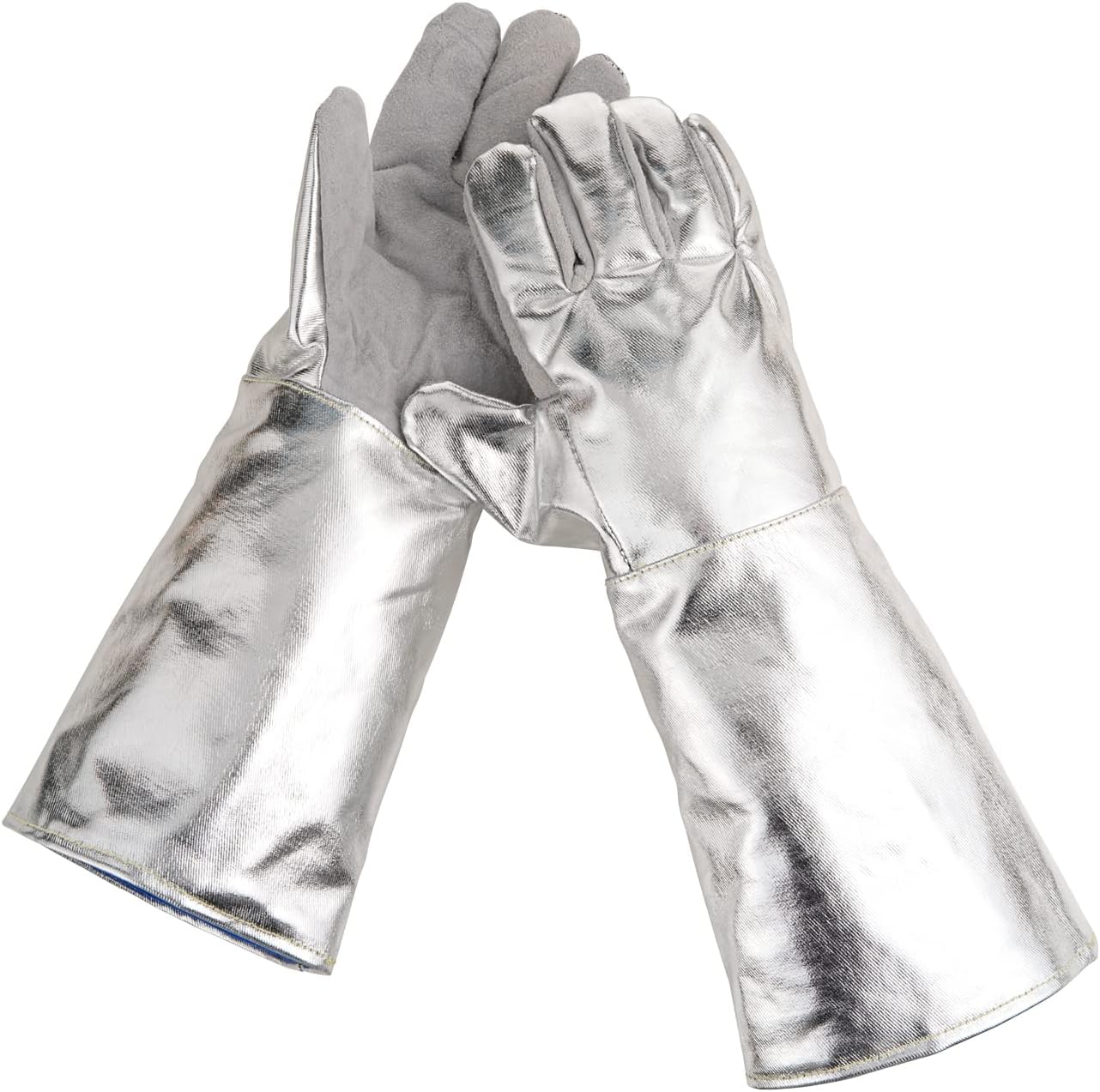 Aluminized Heat Resistant Gloves 572℉ High Temp Welding Safety Gloves Anti-Scald Thermal Insulation for Oven & Work