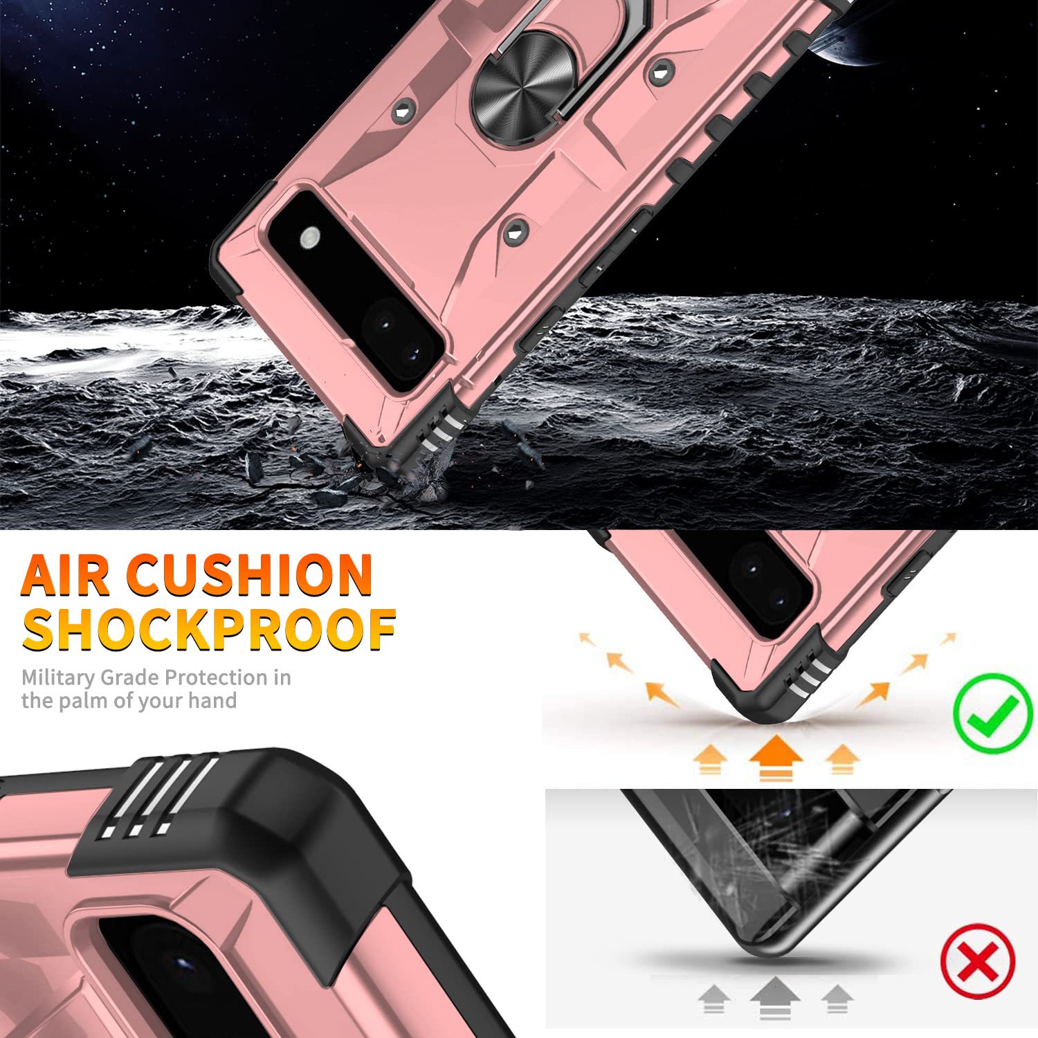 Asuwish Cover Per Google Pixel 6A Con Portafoglio E Vetro Temperato - Custodia In Pelle - 3