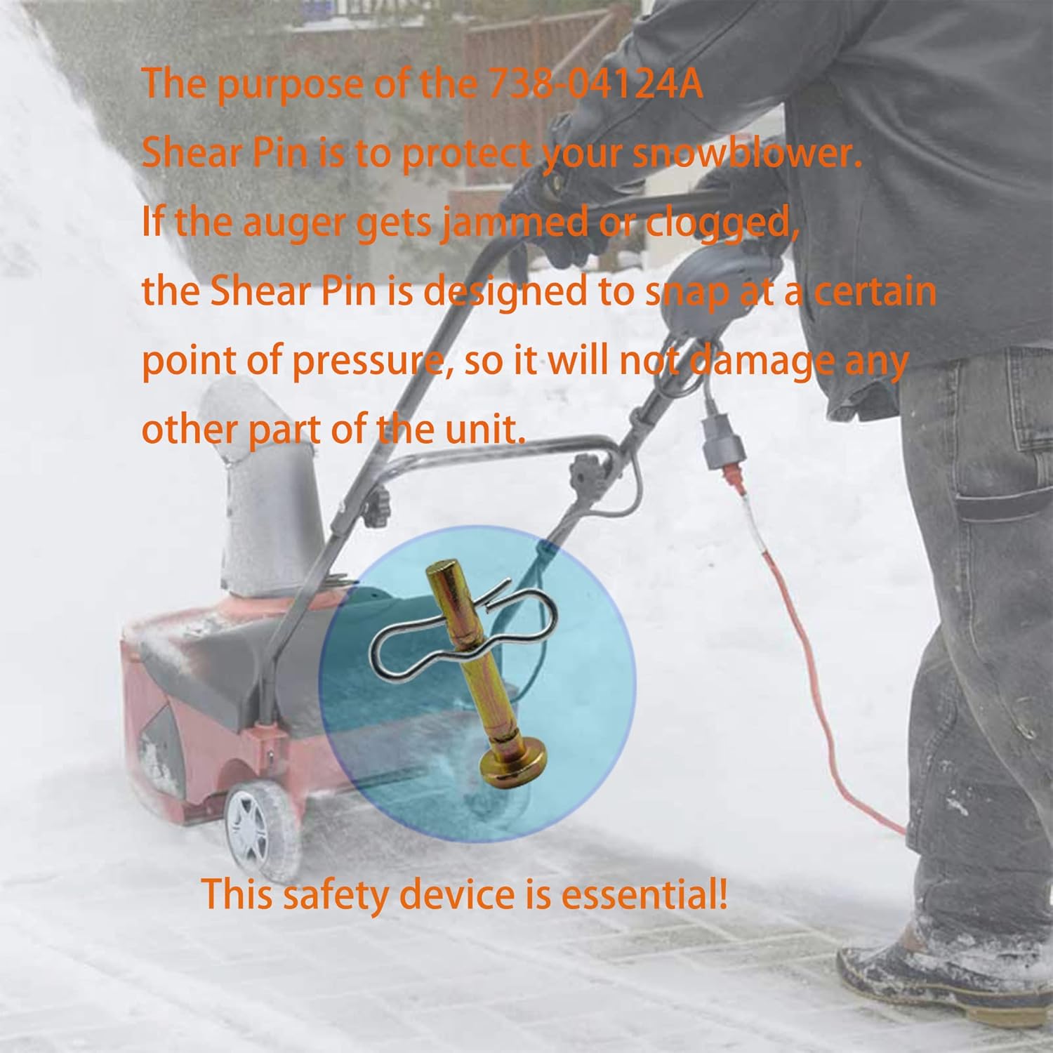 Snowblower with shear pin diagram