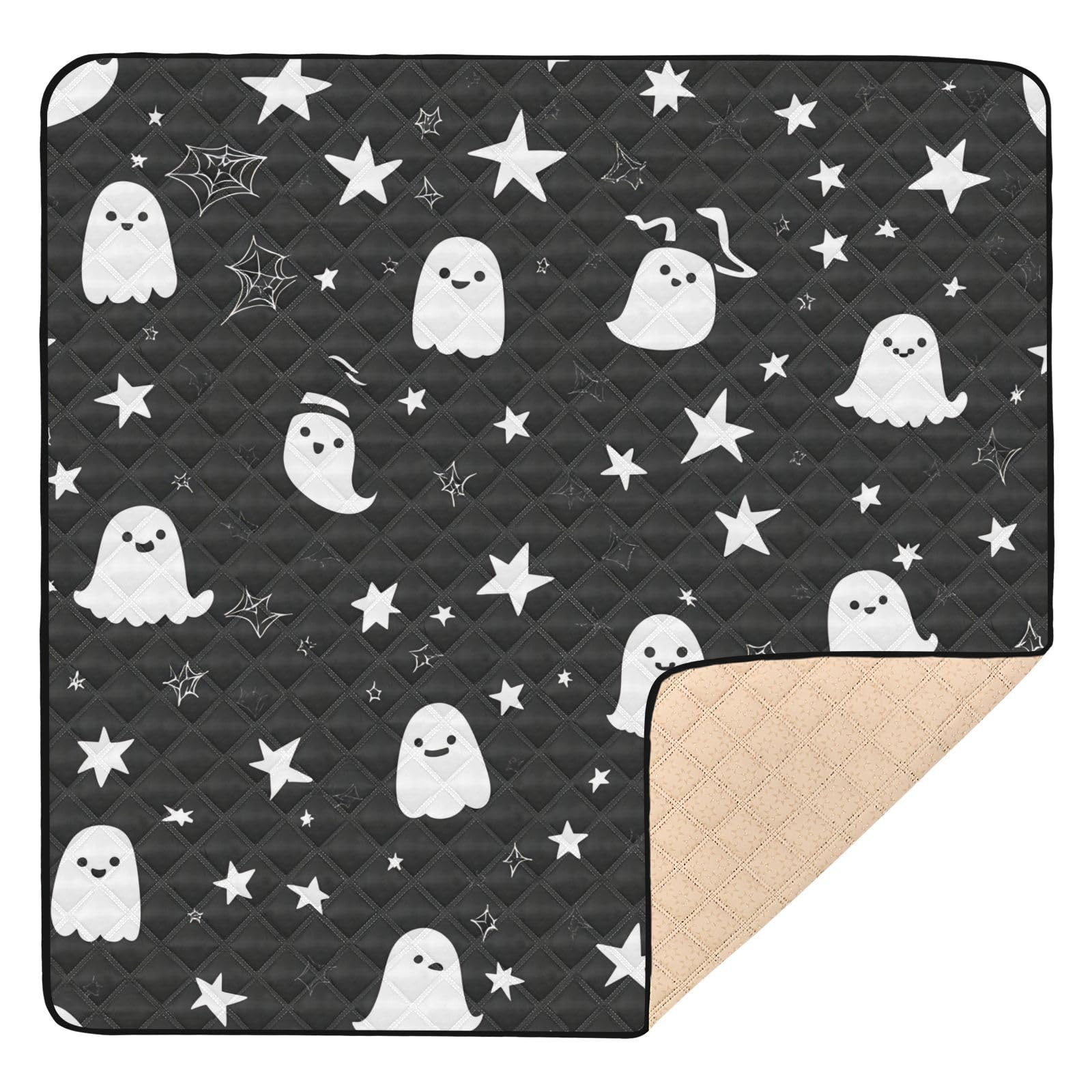 BOESI Graffiti Ghost Baby Play Mat, 50“ X 50” Washable Folding Crawling Mat, Baby Floor Mat, Soft, Non-Slip