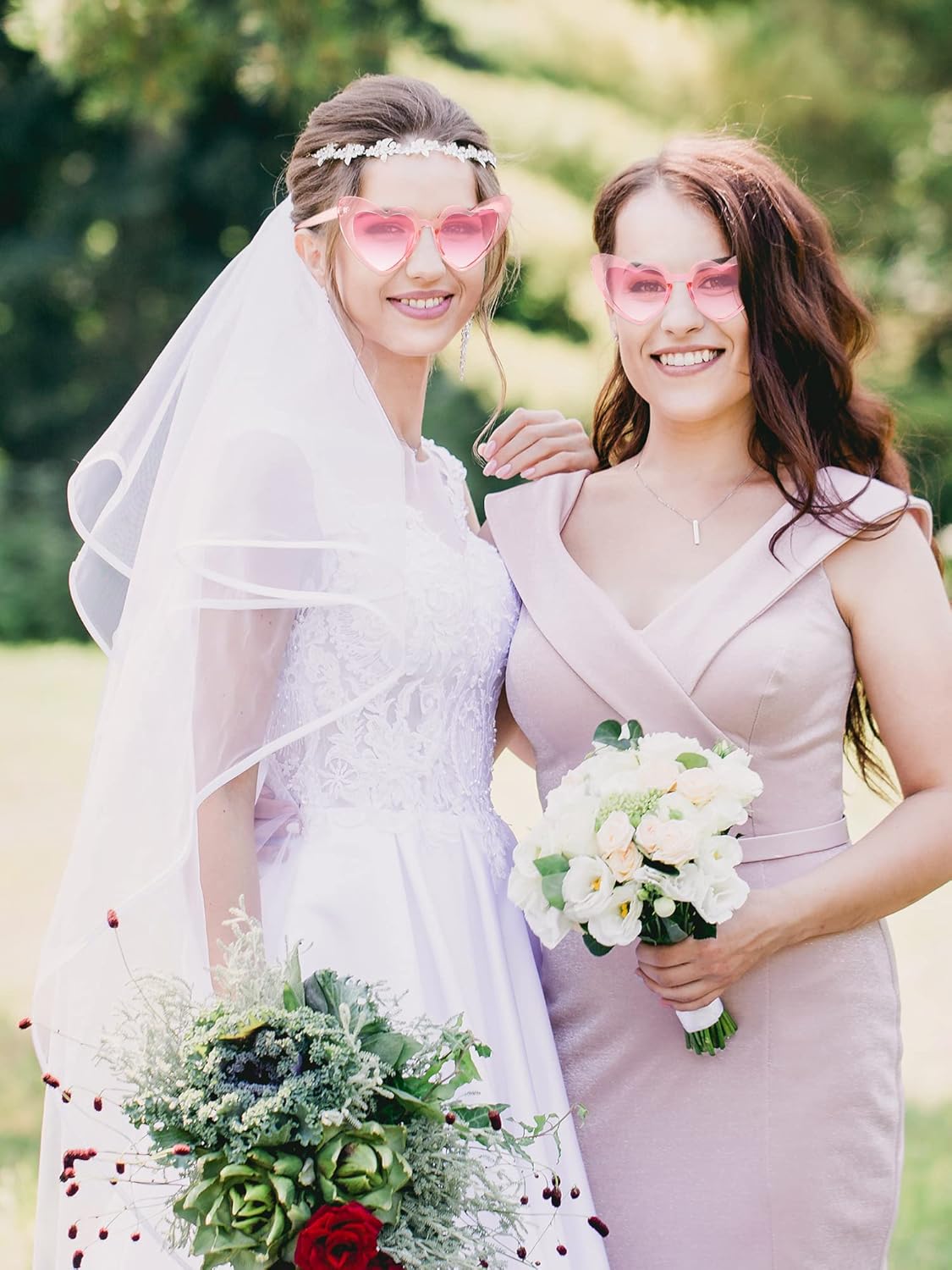 Flutesan 12 Pack Bachelorette Sunglasses Bride Bridesmaid Heart Shaped Sunglasses Women Eyeglasses for Party - Image 7