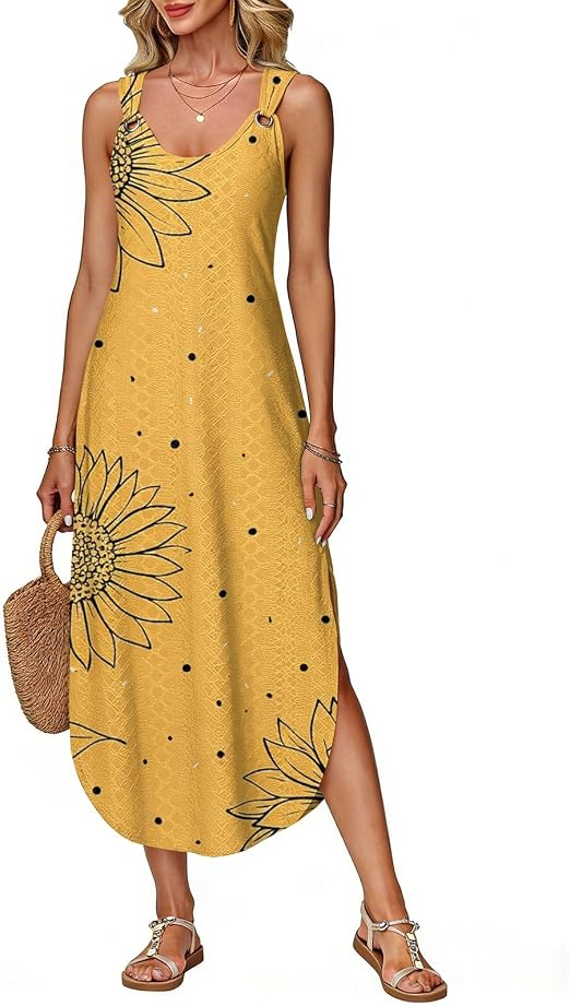 SCBFDI Robe Longue Bohème Chic Spécial Bureau