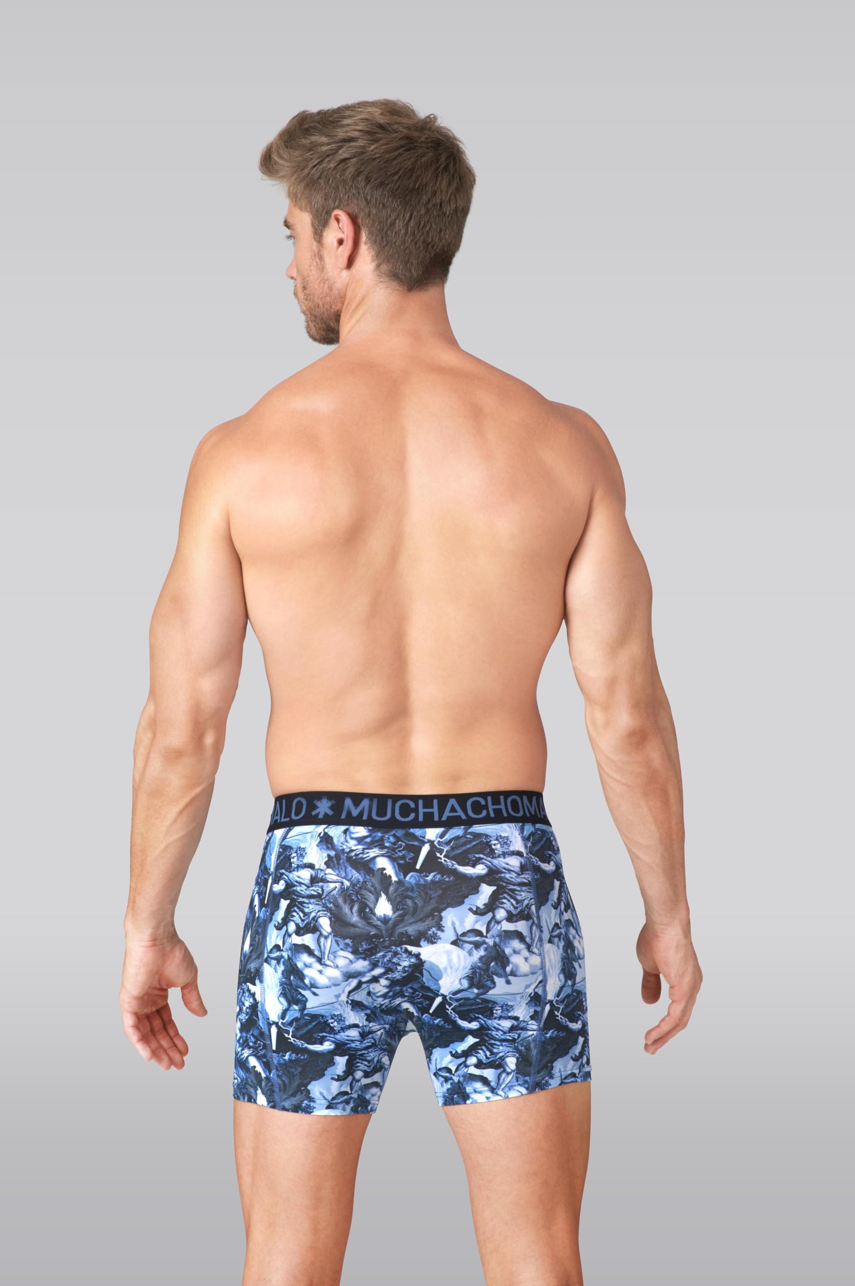 Muchachomalo Uomo Boxer 3-Pack, Tinta Unita, Microfibra, Fascia Elastica