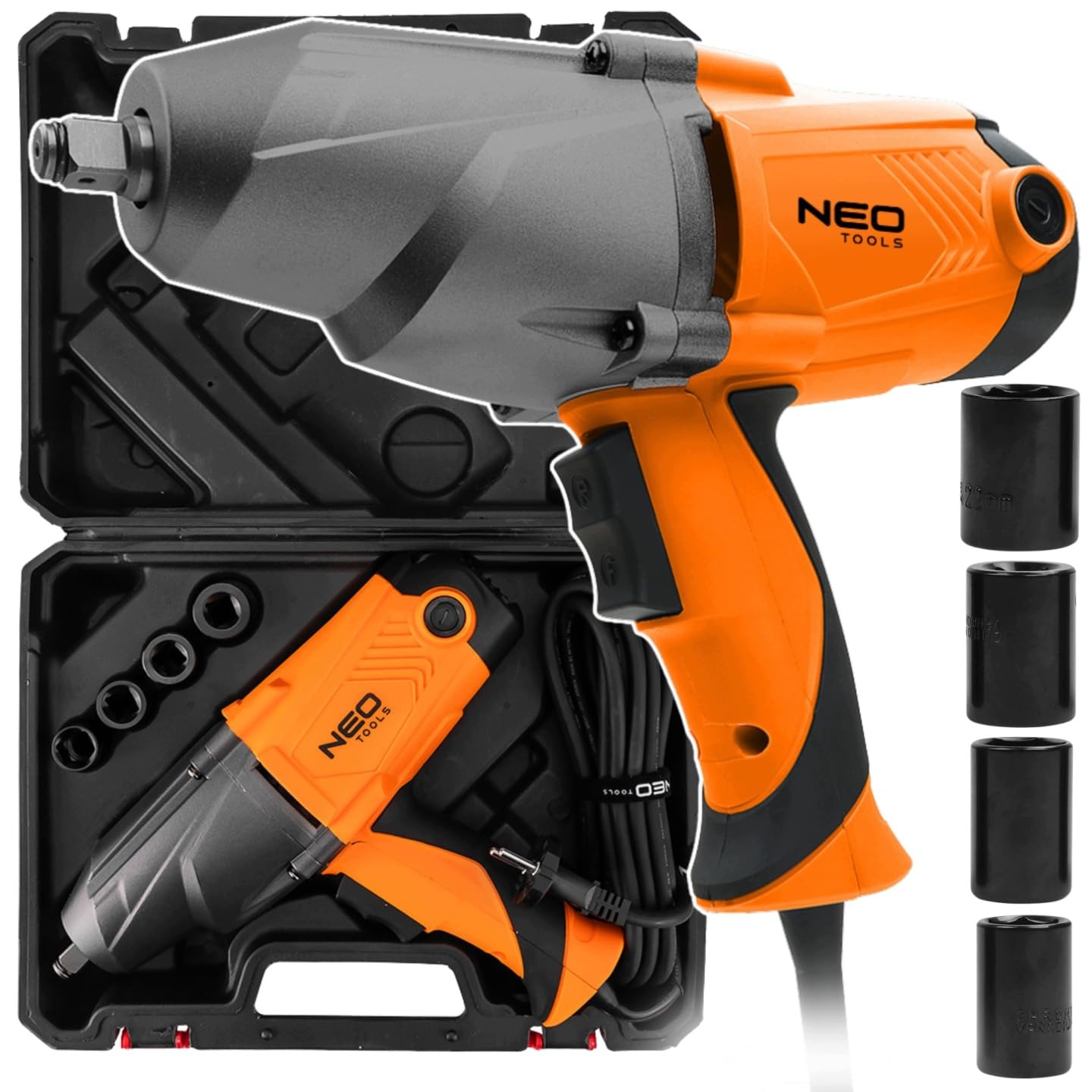 NEO TOOLS Elektryczna wkrętarka udarowa 1100 W 700 Nm 1/2 cala z walizką