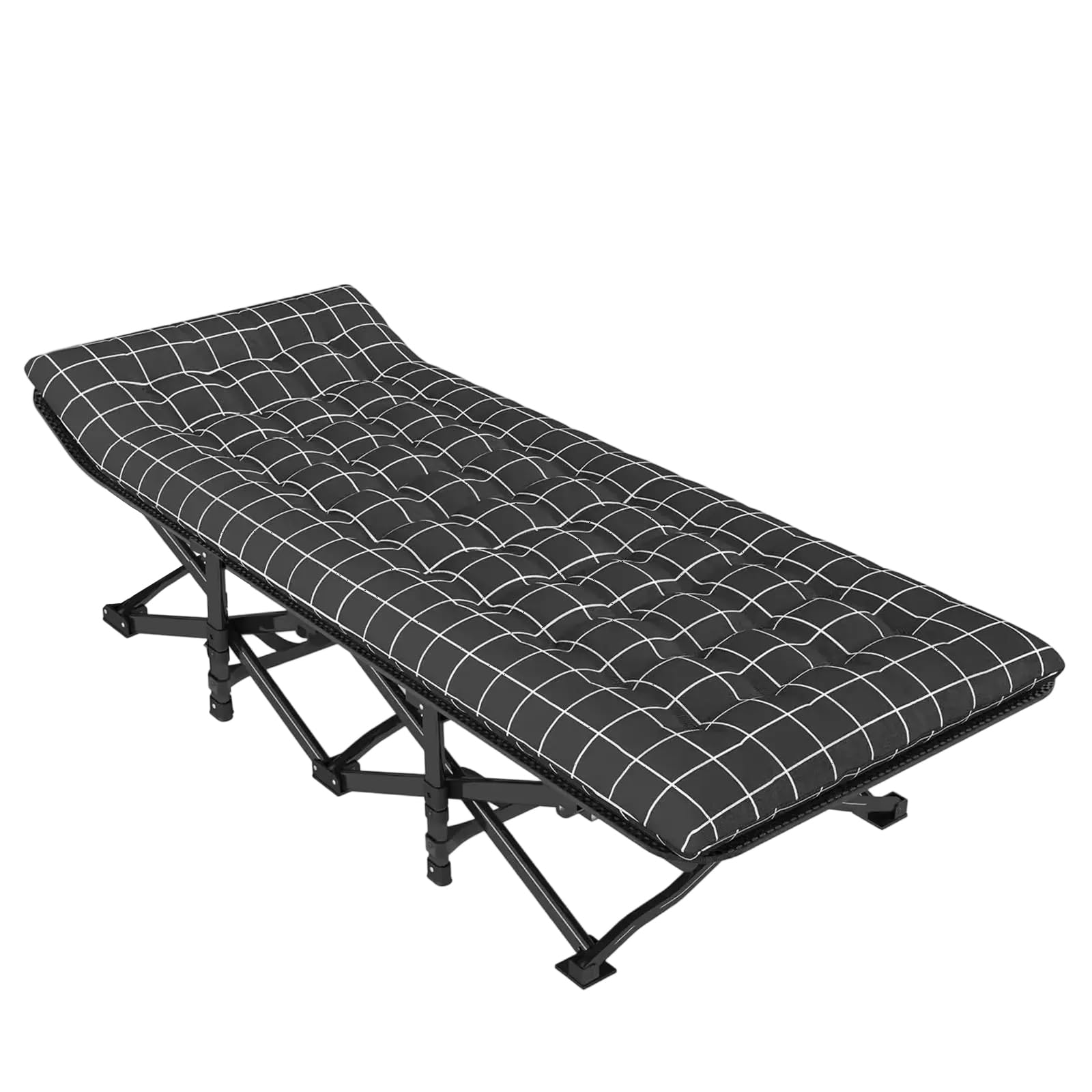 Zjyufy Camping Bed for Adult, Adjustable 6-Position Folding Camping Cot, Foldable Bed for Guest Sleeping, Camp Cot for Home Office Nap Beach Travel Garden Sleepover (68x190cm-Black) — image 1