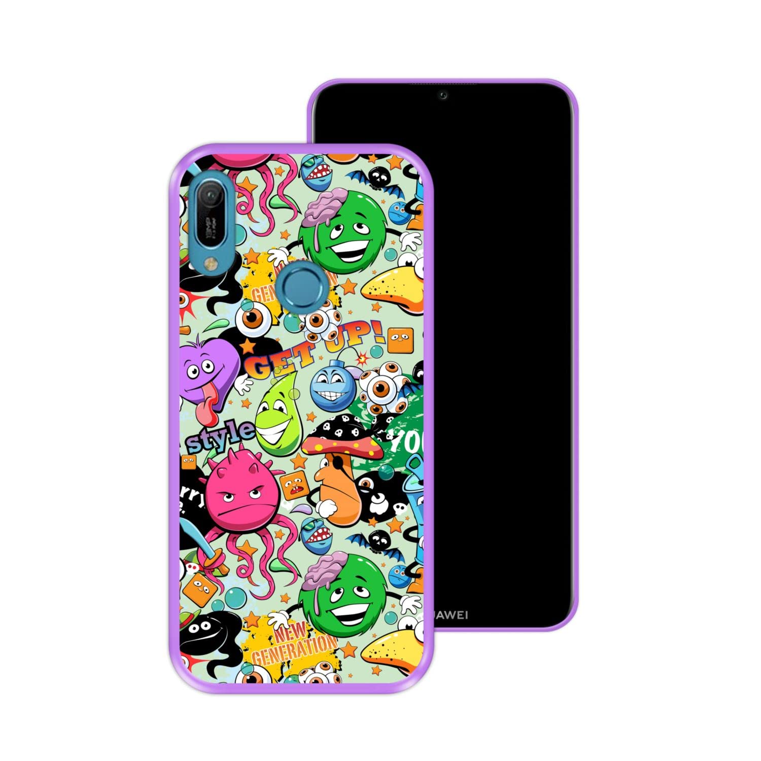 Custodia Per HUAWEI Y6 2019 – Cover Antiurdo Morbida Con Stampa Cartoon Per Ragazze – A82
