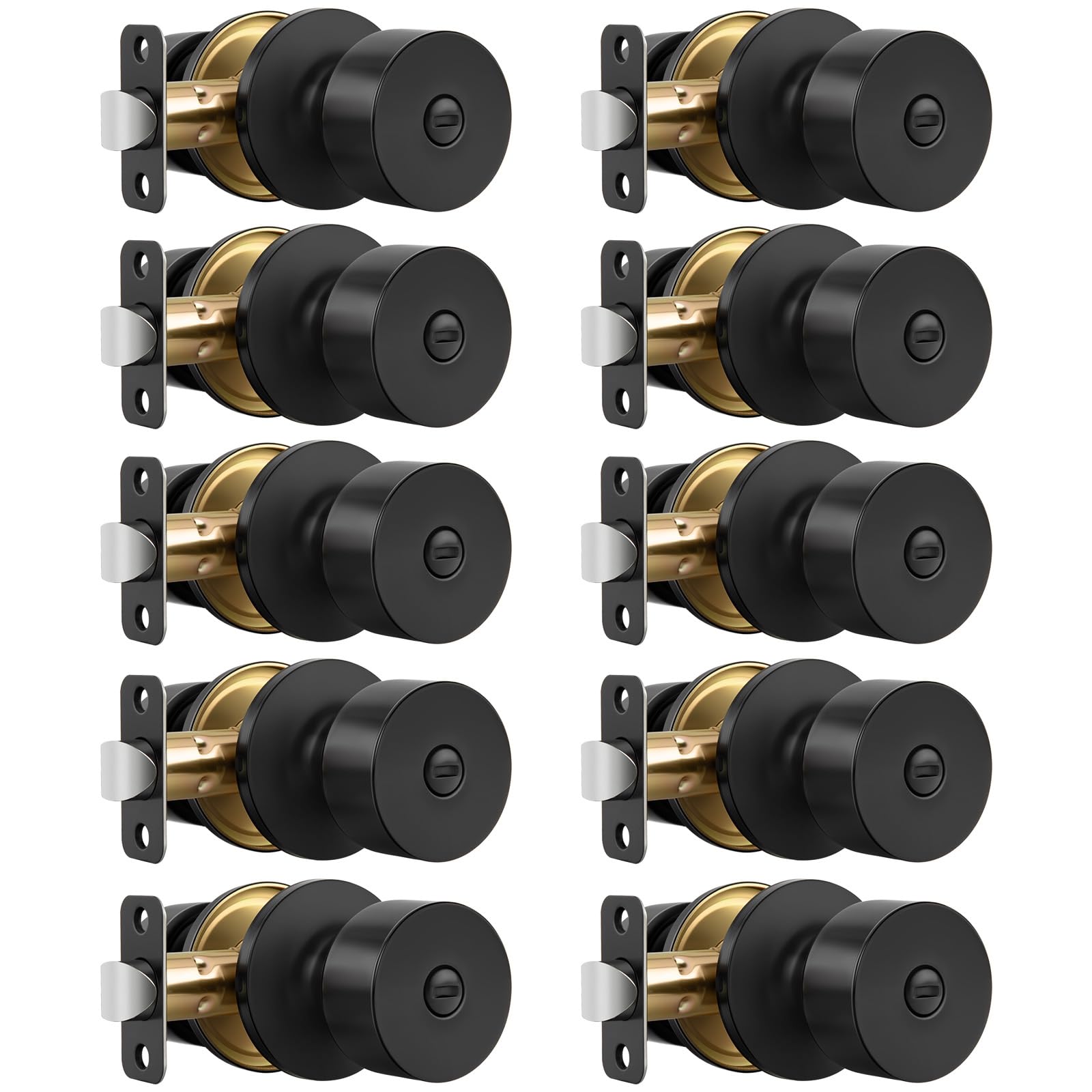 Haidms Matte Black Closet Door Knobs - 6 Pack -21
