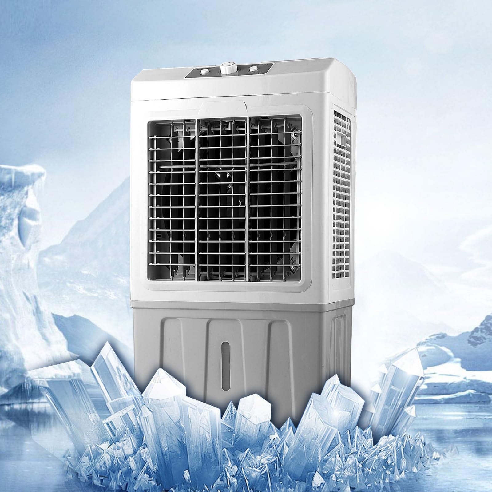 AYCDL Evaporative Air Cooler, Portable Swamp Cooler Fan with 3 Speeds & 120° Oscillation for Indoor Outdoor Use,One Color-80 L/21 gal