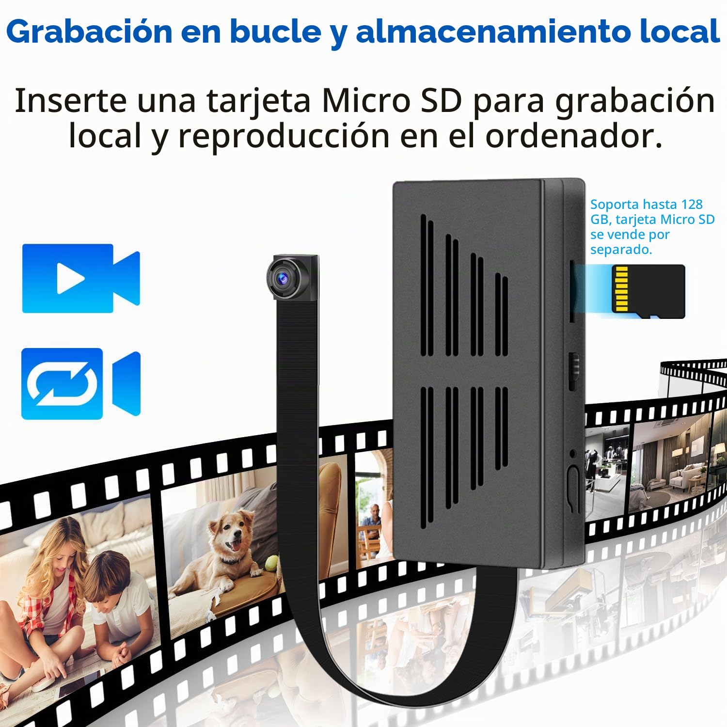 Camara Espia 1080P HD Mini Oculta Cámara Espía Spy CAM con Vídeo y Audio, 7 Horas de duración de la baterí, Detección de Movimiento, Interior/Exterior