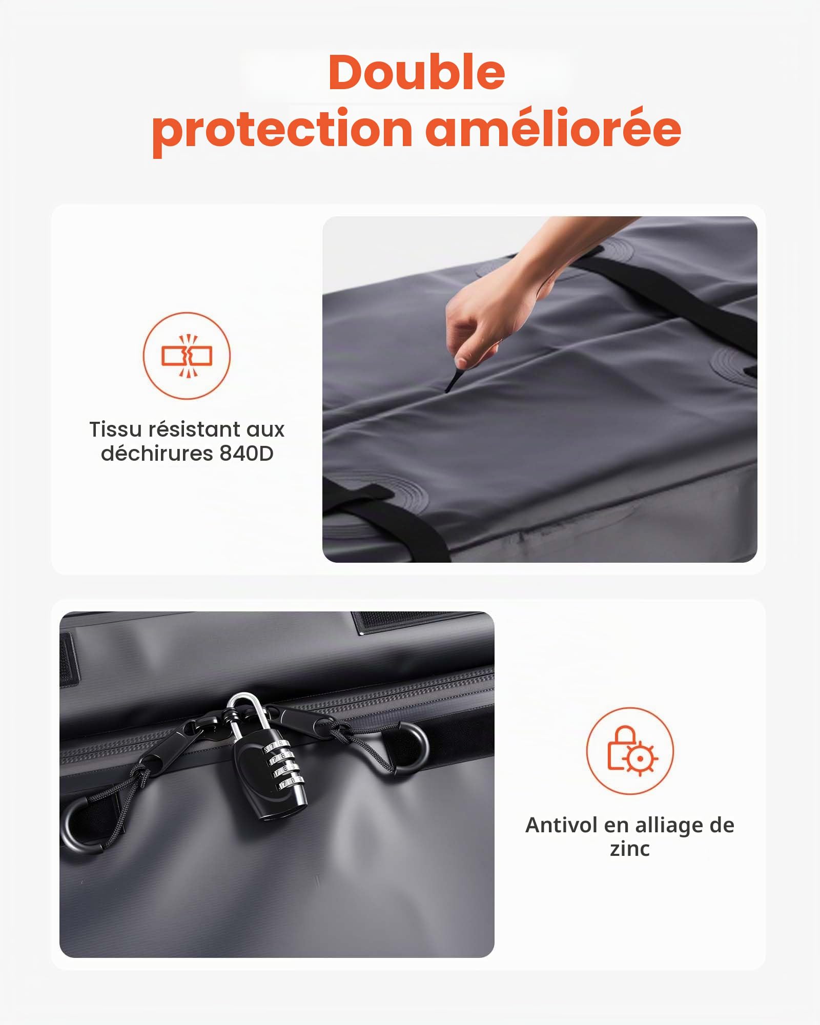 VEVOR Sac de Transport pour attelage, PVC 840D imperméable, 0,85 m³, Sac de Rangement d'attelage Robuste pour Benne du Camion avec Sangles renforcées, pour la Plupart des SUV, camions, fourgonnettes