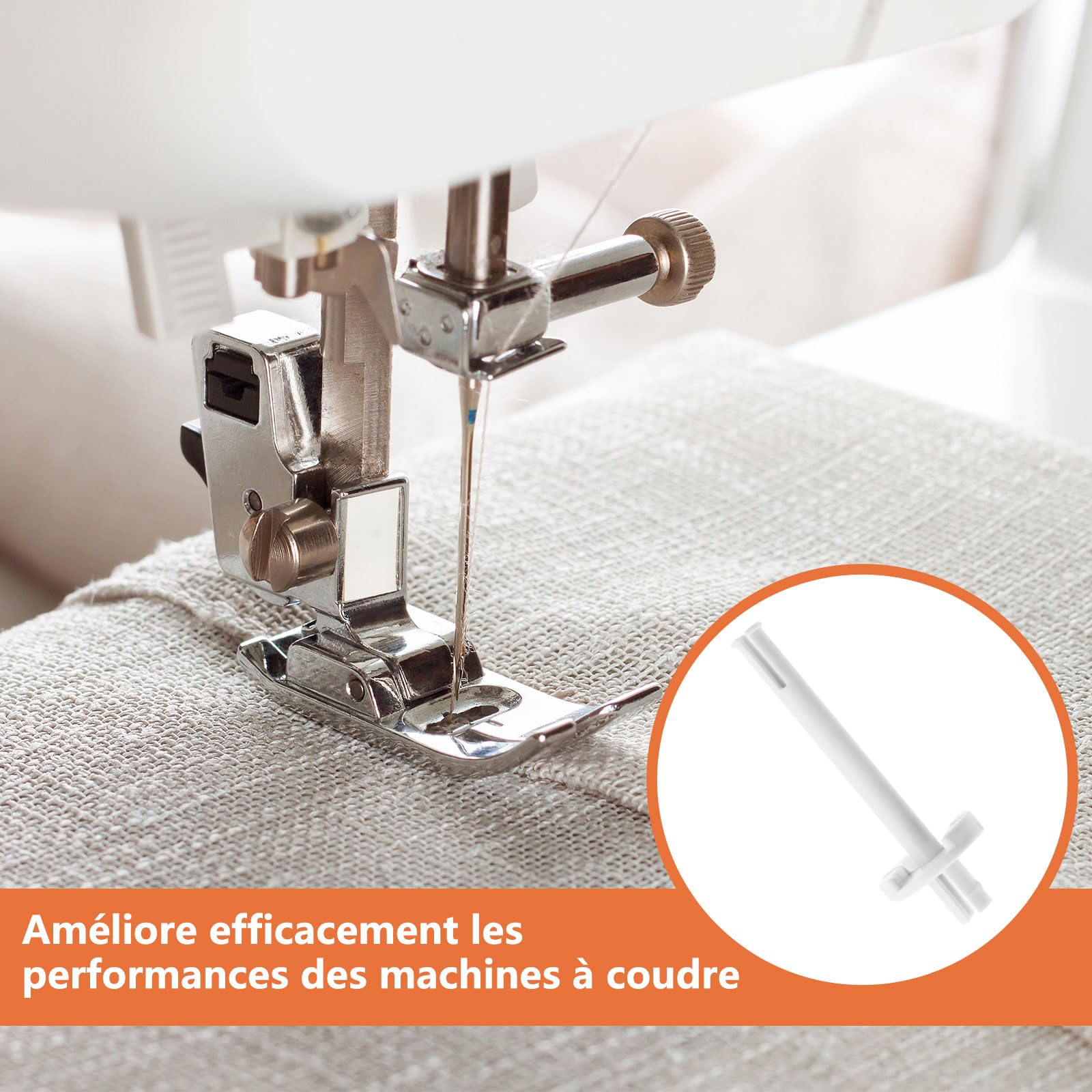 3 Pièces Broches de Bobine pour Machine à Coudre, Compatible Toyota RS2000, Porte-Bobine Blanc en Plastique (6x2 cm) Accessoires Cadre de Navette, Pièces de Rechange pour Machines