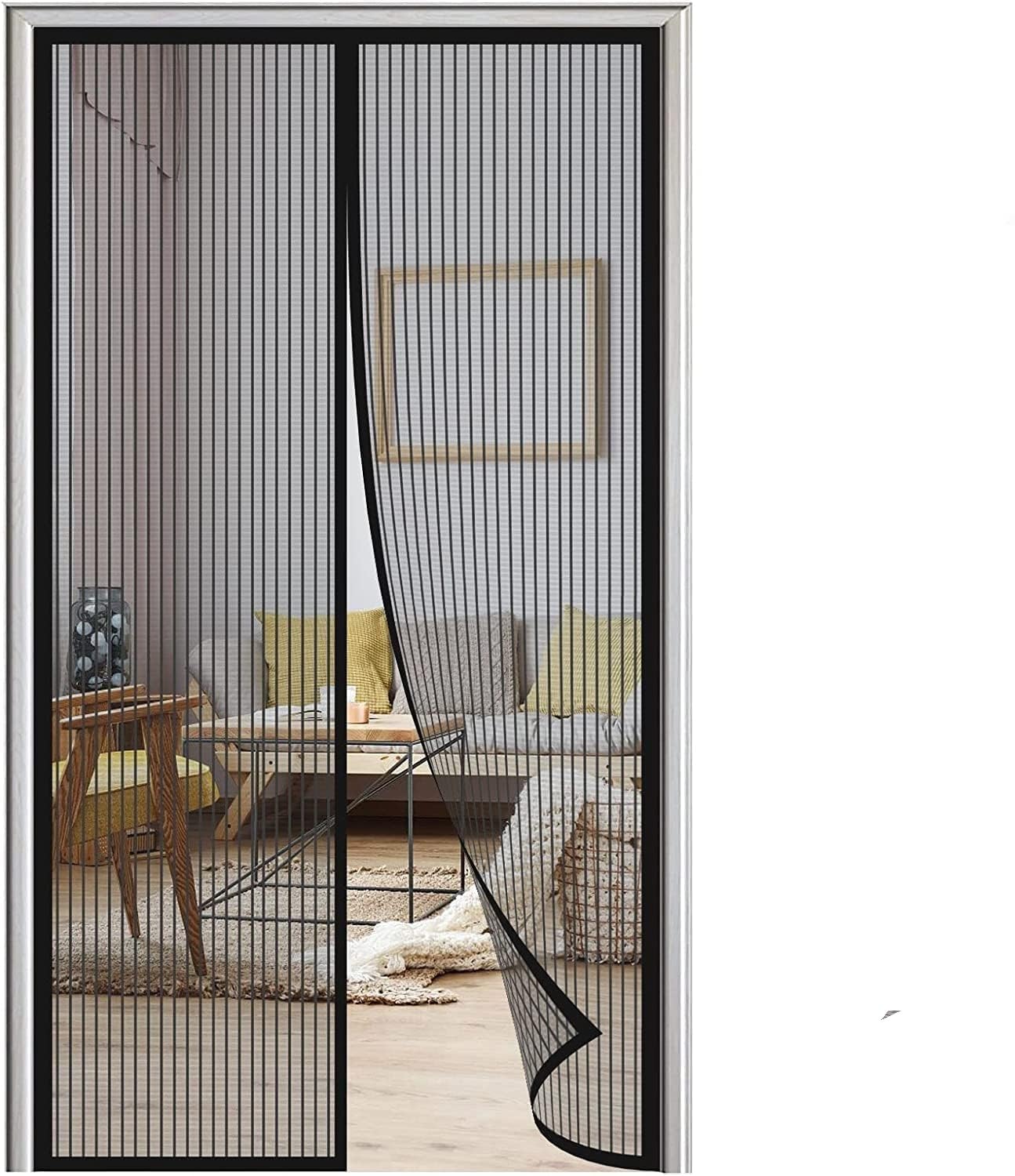Magnetic Fly Screen Door, Insect Protection, Magnetic Mosquito Net, Automatically Closed, Anti-Mosquito Curtain for Balcony Door and Patio Door, Black A, 80 x 210 cm