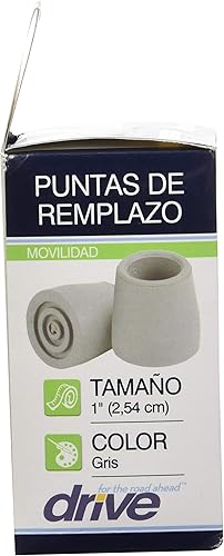 Miniatura 4 de Drive Medical Puntas de repuesto para bastones, andadores y comodidades, gris