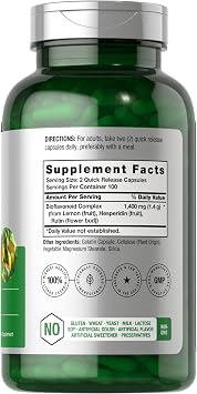 Horbaach Lemon Bioflavonoids Supplement | 1400 mg | 200 Capsules | Complex with Rutin and Hesperidin | Non-GMO and Gluten Free
