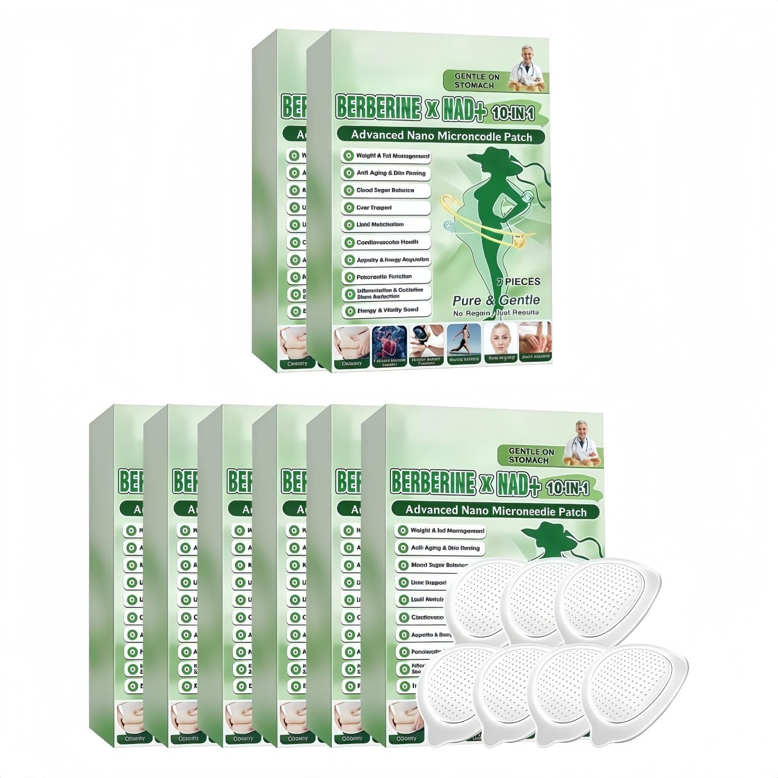 Patch Nano Microneedle, ingredienti naturali, facili da applicare, invisibili sotto i vestiti, ideali per uomo e donna