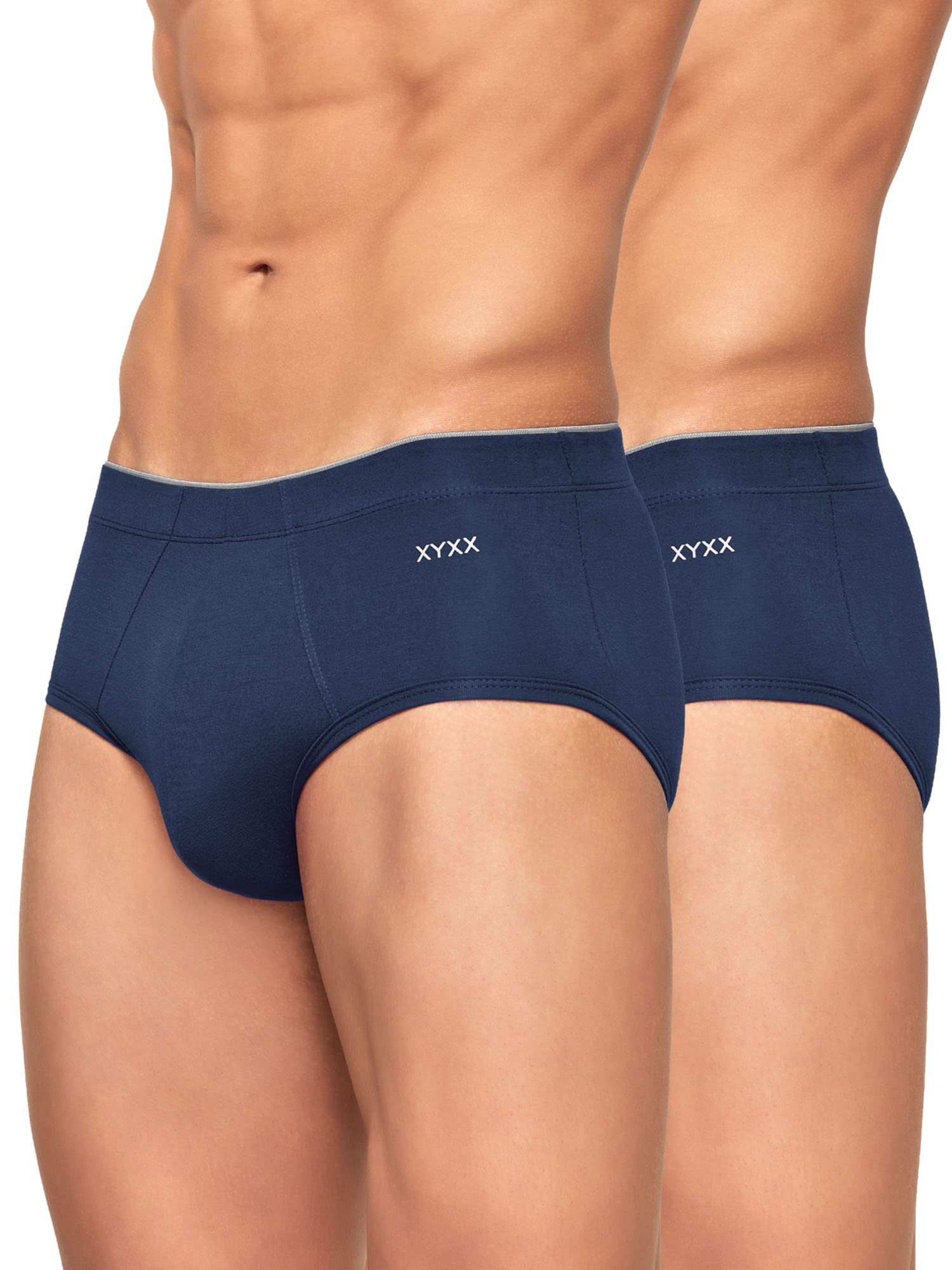 XYXX Men's Uno Micromodal Regular Fit Solid Antimicrobial Briefs with No Marks Waistband (Pack of 2)