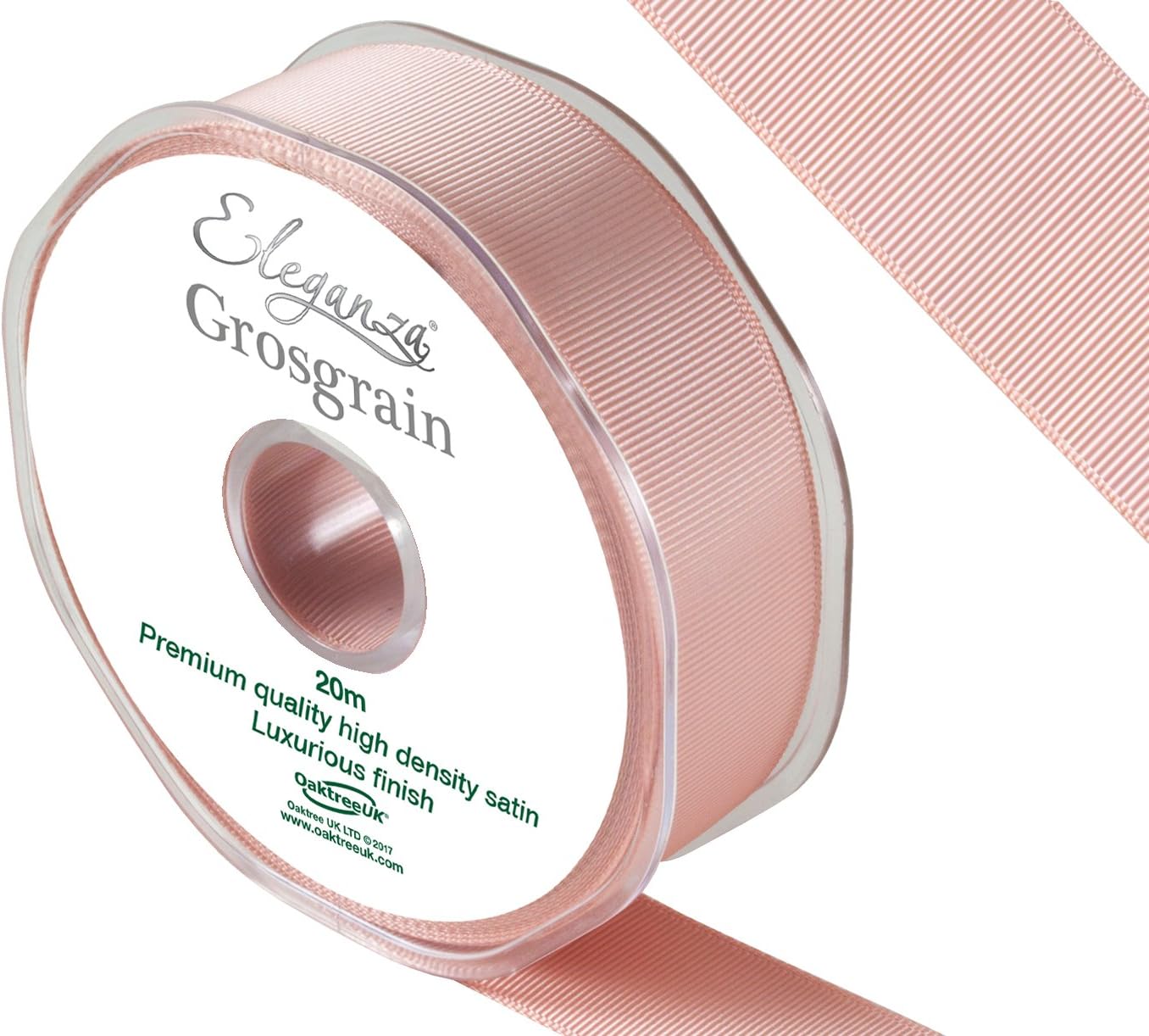 Premium Quality Grosgrain Ribbon, 11 x 11 x 3 cm, Rose Gold