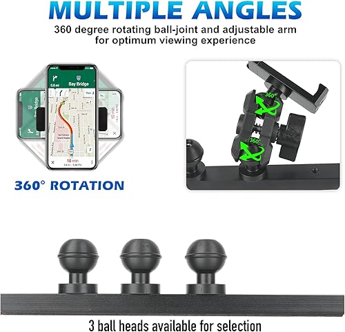 Miniatura 4 de JL - Soporte para teléfono celular, estructura totalmente metálica, ajuste de 360, estabilizador antivibración, apto para Jeep Wrangler 2018-2023 JL