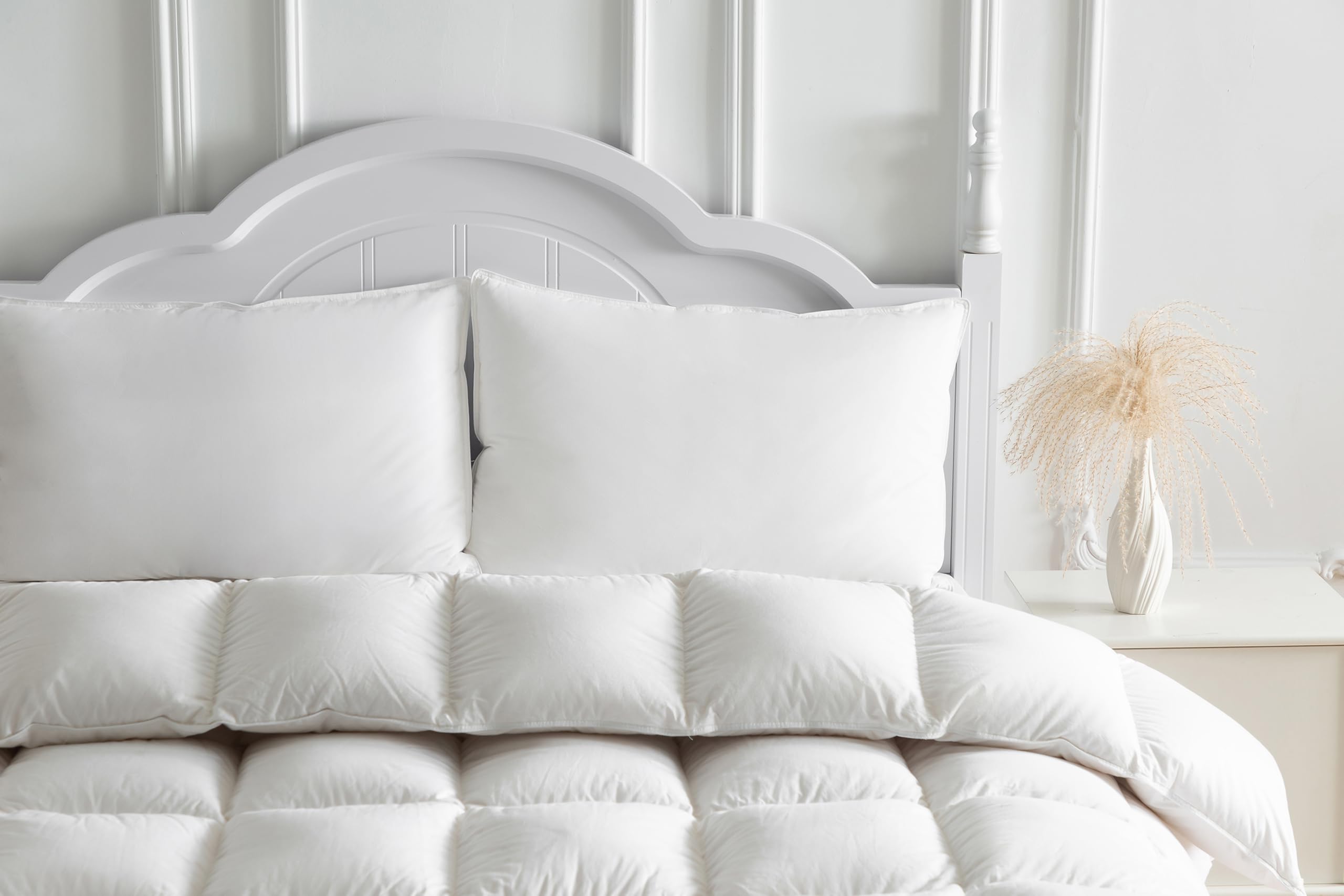 Almohada de Plumón 40x80 Almohada Plumas 40x80 cm Almohada para Dormir de Hotel de 3 Cámaras, Funda 100% Algodón y Relleno de Pluma, Certificado Ökotex (800 g, 1 Unidad)