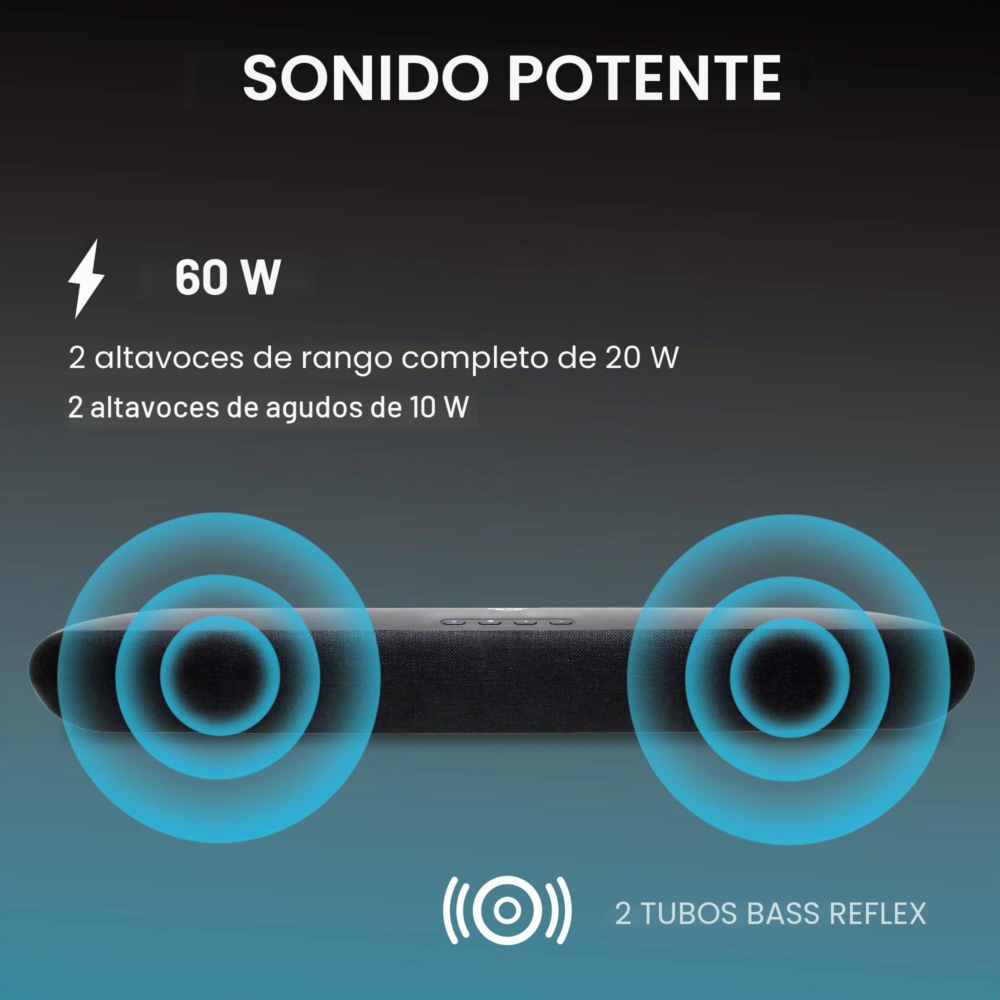 XORO Altavoz estéreo para televisión HSB 70 con Bluetooth, 60 W de Potencia de Salida, AV IN, HDMI ARC, Reproductor Multimedia USB 2.0, Incluye Soporte de Pared, Mando a Distancia por Infrarrojos