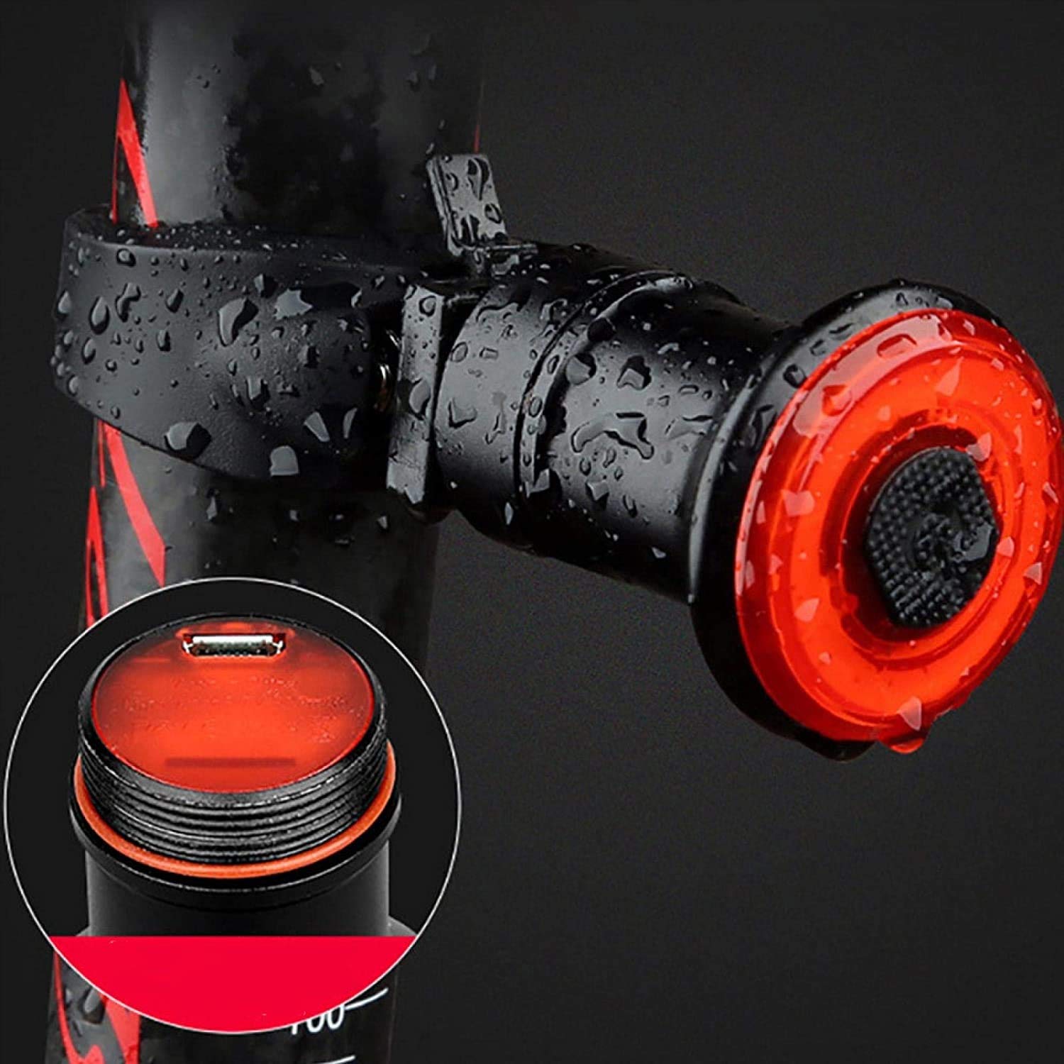 Lampka tylna roweru: tylna latarka rowerowa, ultra jasne światło hamowania, 100 lumenów, stroboskop, ładowanie przez USB, czerwone światło LED, wodoodporne, tylne światła do jazdy na rowerze szosowy