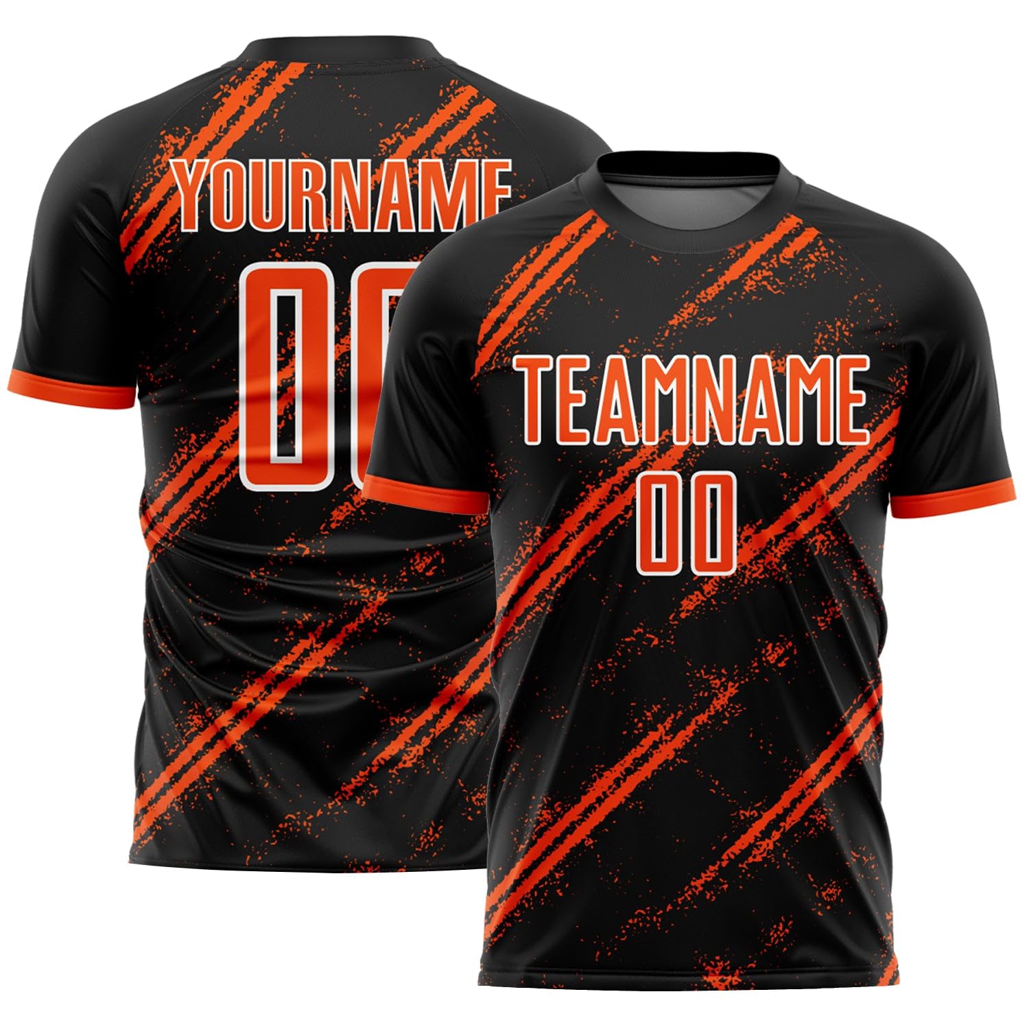 Generic Custom Soccer Jerseys for Boys Men Women Youth, Black Orange White Personalized Soccer Jersey Printed Name Number Logo Sports Jersey