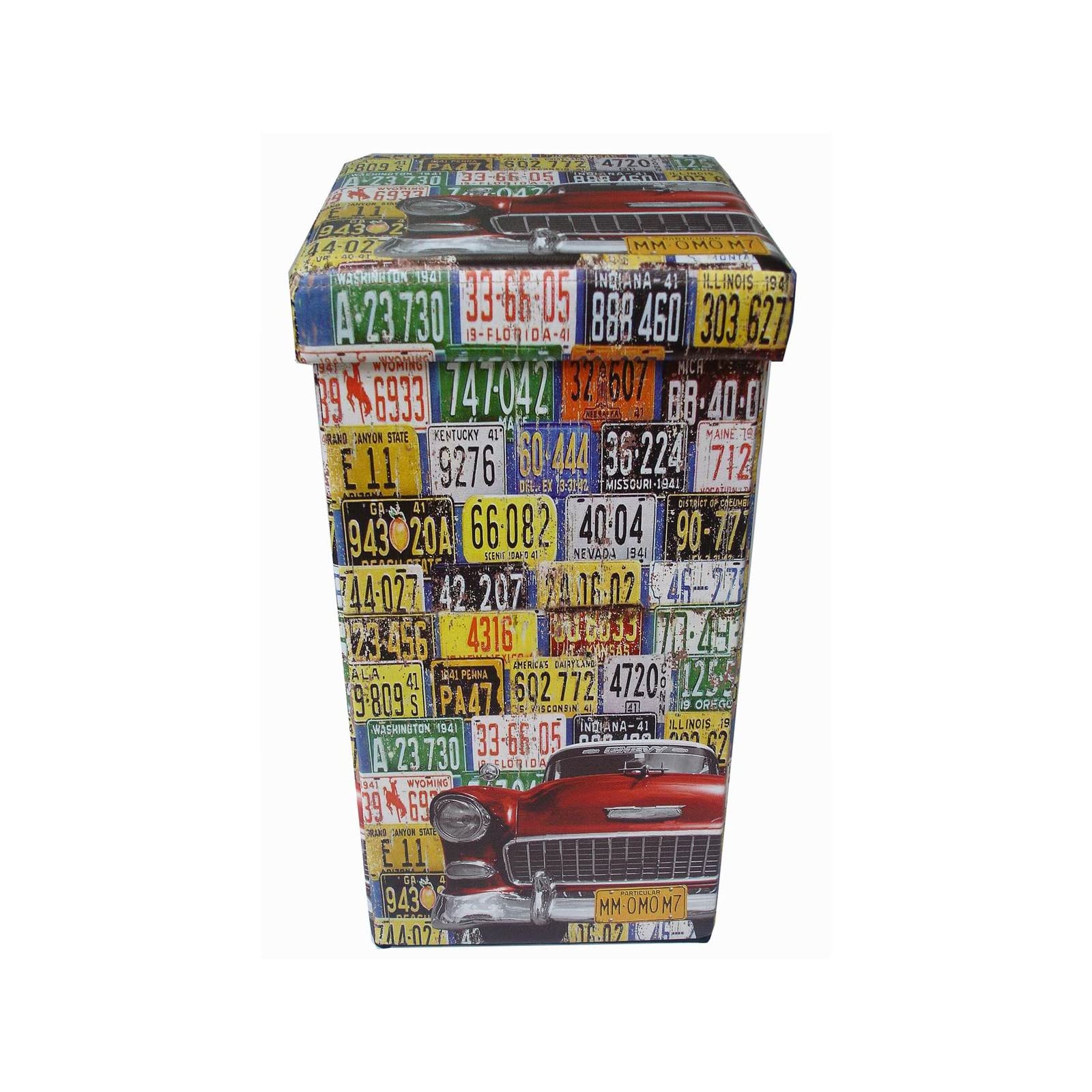 Biscottini Pouf De Rangement Pour Enfants Et Adultes 33 X 33 X 33 Cm | Boîtes De Rangement Refermables Avec Couvercle | Pouf De Rangement Carré Avec Décorations