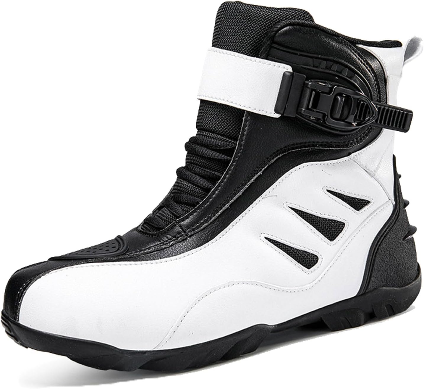 Reinforced Lightweight Long Biker Riding Boots,Motorcycles Road Boots,Waterproof Motorcycles Boots,Men’S Motorbike Ankle Boots,Motorcycles Boot Women,Ankle,Toe And Shin Protection,Black