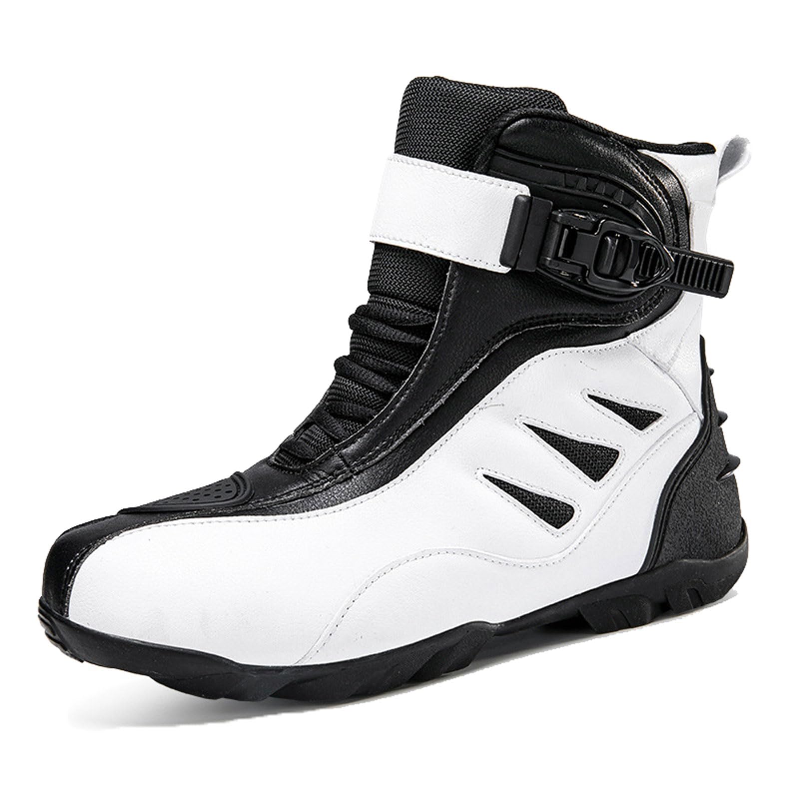 Reinforced Lightweight Long Biker Riding Boots,Motorcycles Road Boots,Waterproof Motorcycles Boots,Men’S Motorbike Ankle Boots,Motorcycles Boot Women,Ankle,Toe And Shin Protection,Black