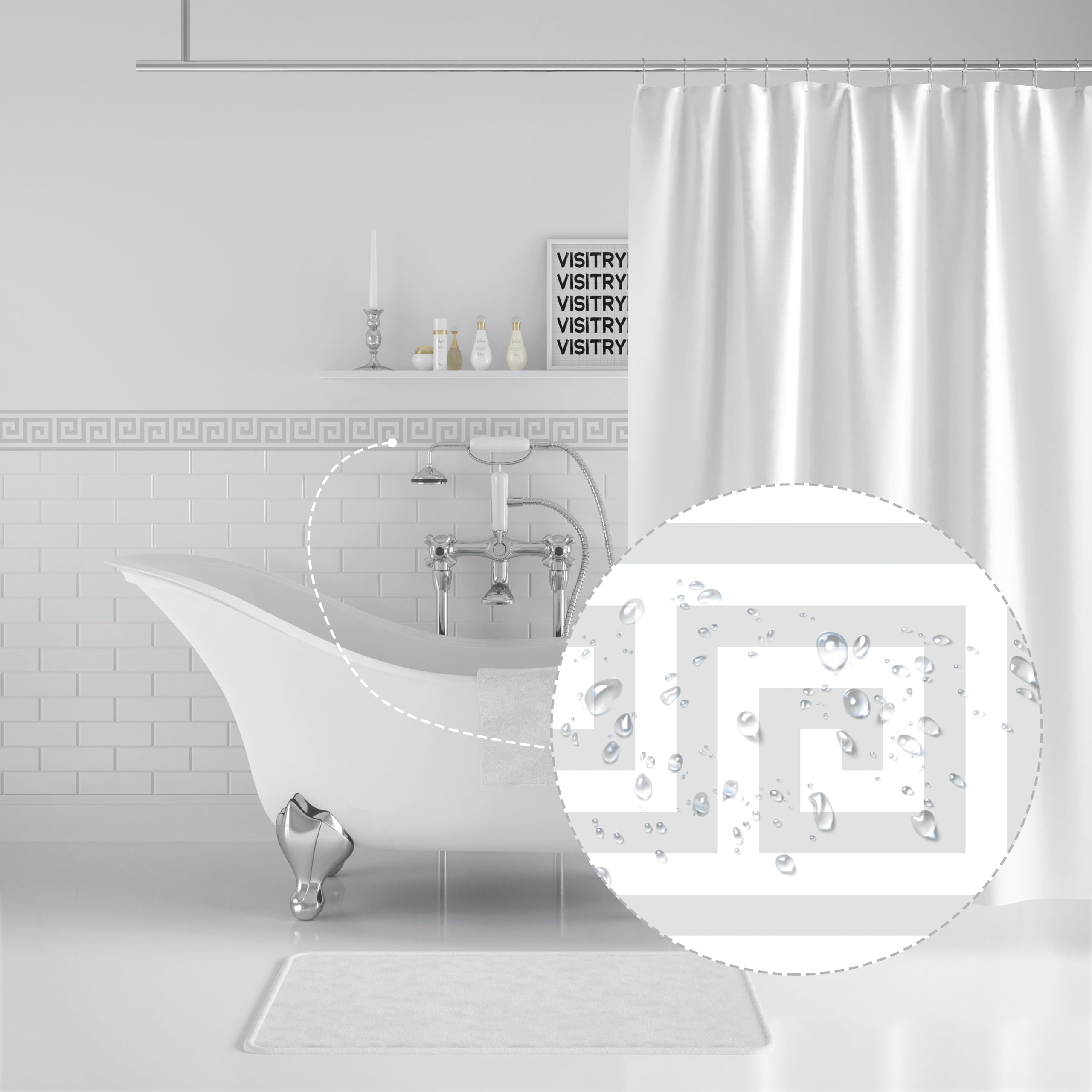 VisitRyl Cenefa Adhesiva Para Cocina Y Baño - Gris Claro 10cm X 10m, Impermeable, Fácil Aplicación, Extraíble Sin Residuos