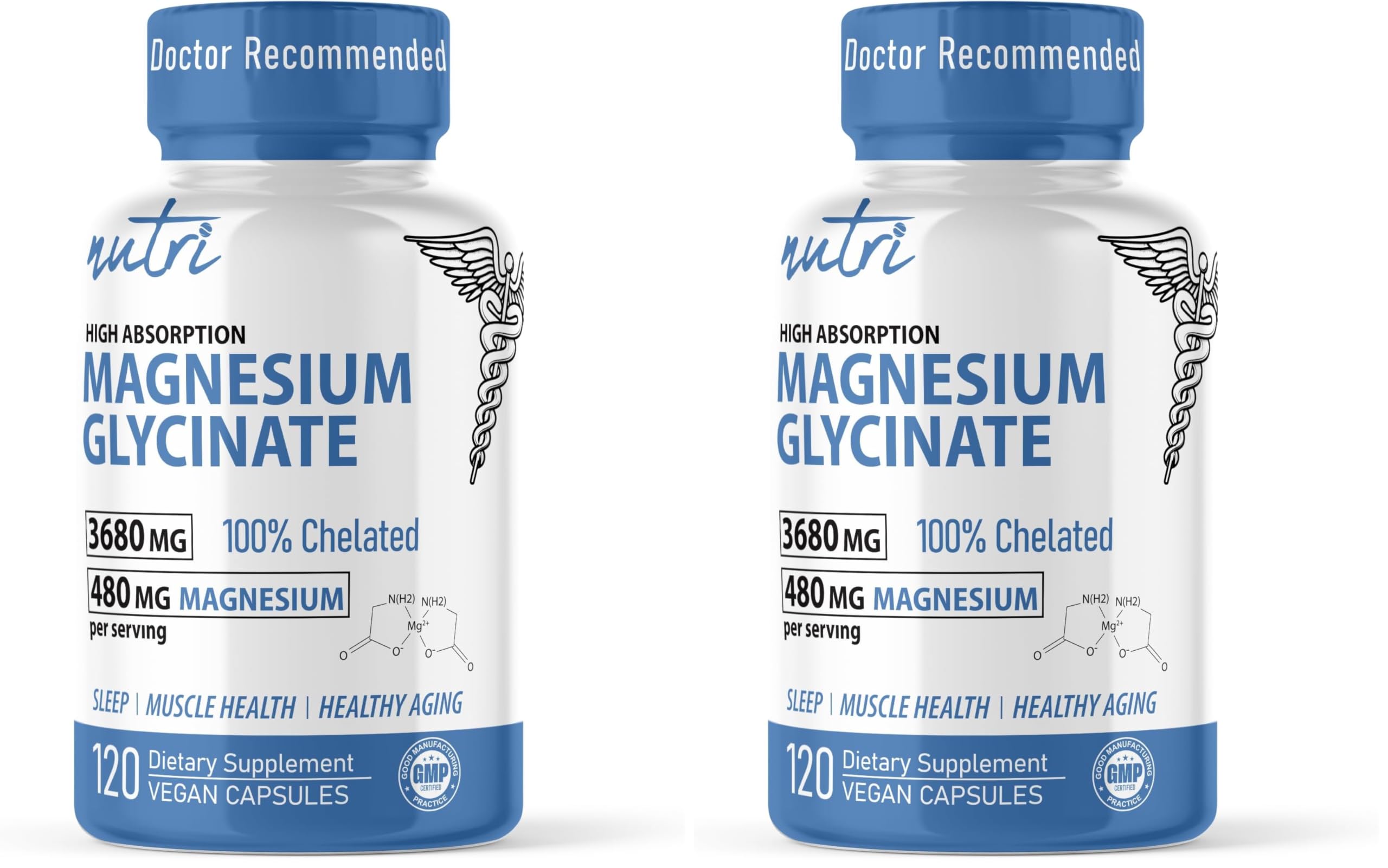 Nutri Magnesium Glycinate 3680mg - 480mg Elemental High Absorption - 120 Ct — Amazon image 7