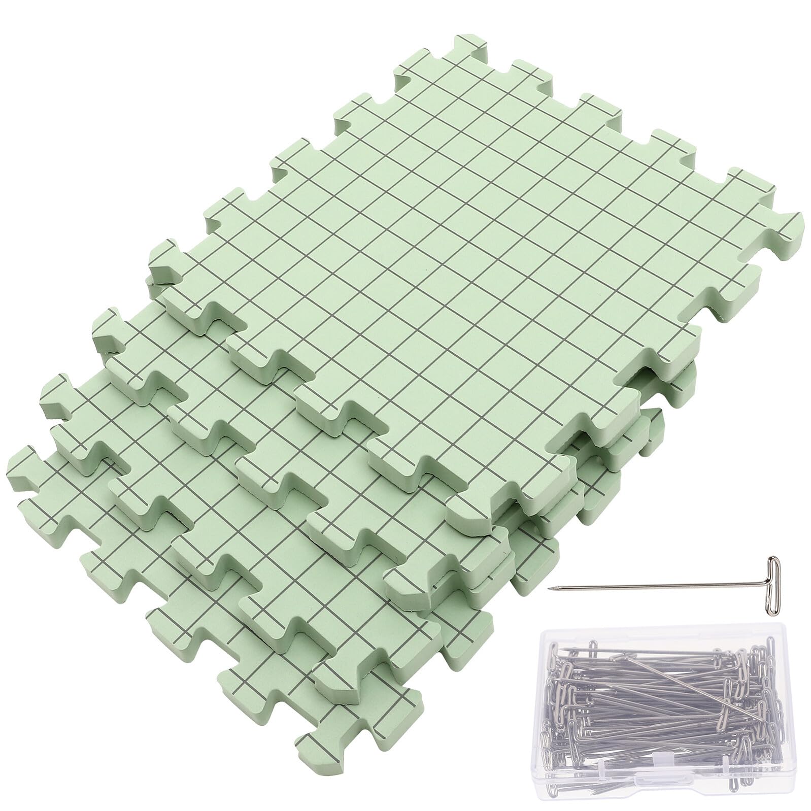 Zerodeko Tappetini in Schiuma per Bloccaggio Lavori Maglia e Uncinetto Pad Leggero e Portatile per Fissaggio Ago Superficie Compatta per Artigianato e Protezione Punte Ago
