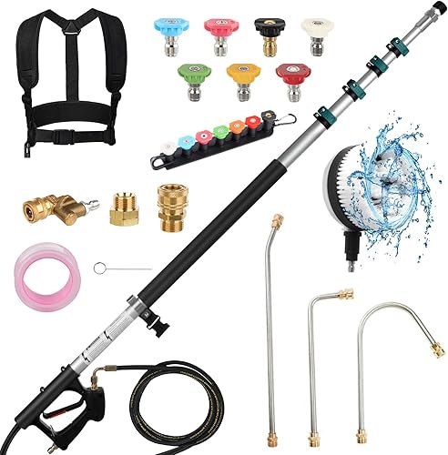 Miniatura 1 de Lunluarai Puntas para lavadora a presión, 7 puntas de boquilla de hidrolavadora con soporte para boquilla, puntas de conexión rápida de 14 pulgadas,