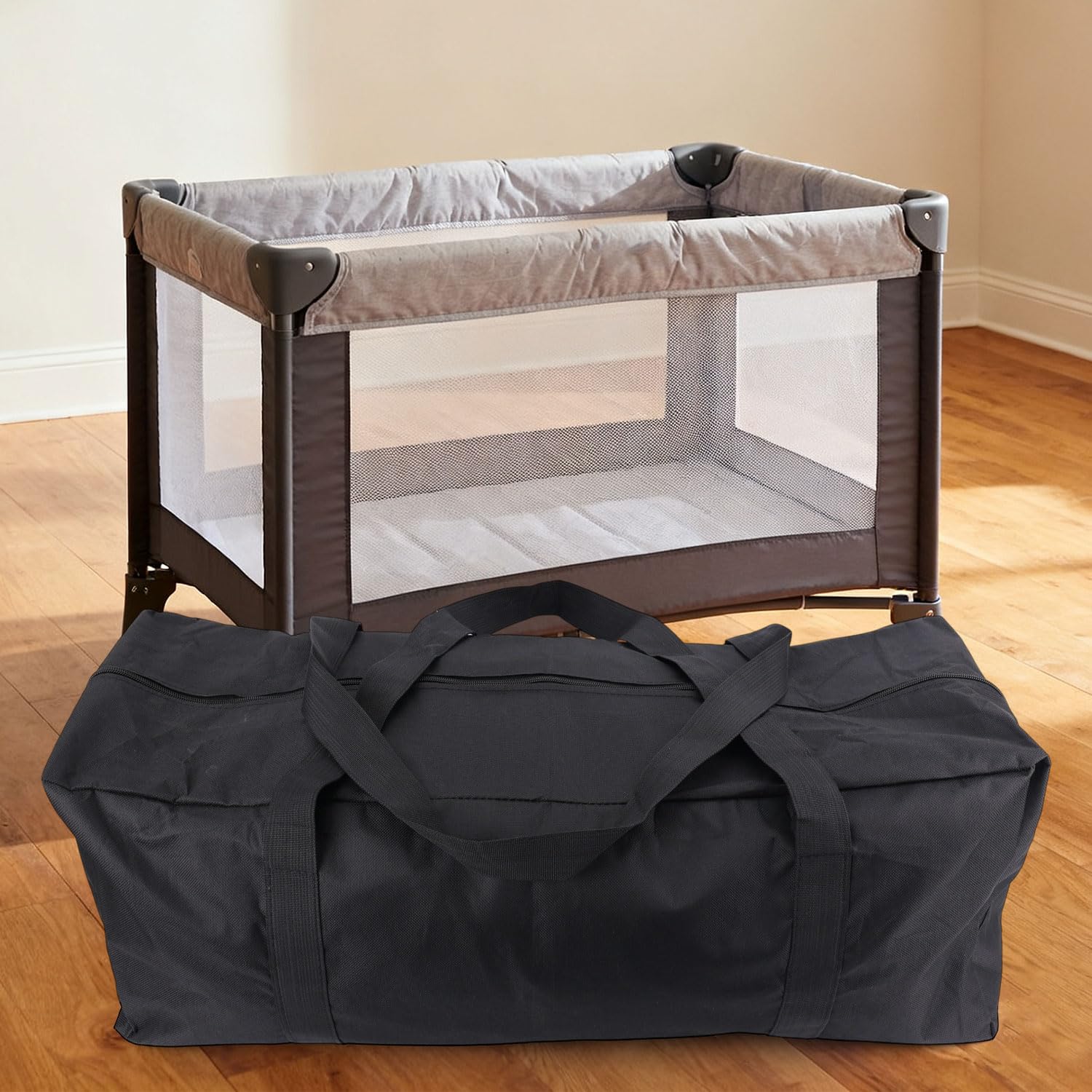 Goktvai Carry Bag for Graco Pack n Play Oxford Cloth Foldable Duffle Bag with Zipper and Handle for Travel and Storage Accessories - Image 3
