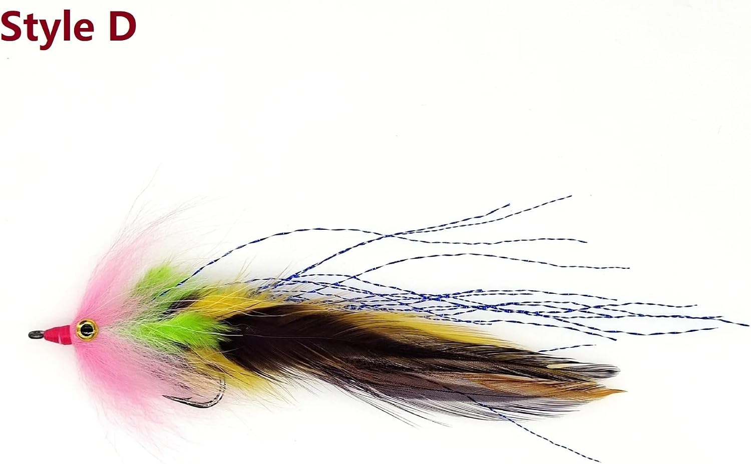5pcs Streamer Flies Hook Fly Fishing Flies Lure Conehead Trout Steelhead Salmon Pike #2/0 Fly Tying Materia Saltwater