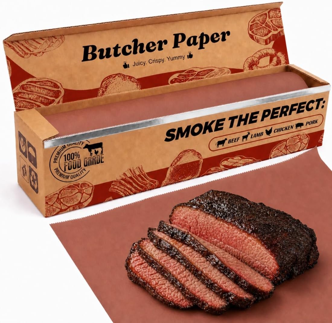  Pink Butcher Paper Roll 18" x 2400" (200') with Upgraded Packaging for Smoker BBQ Grilling Smoking Meat Unbleached Uncoated Unwaxed