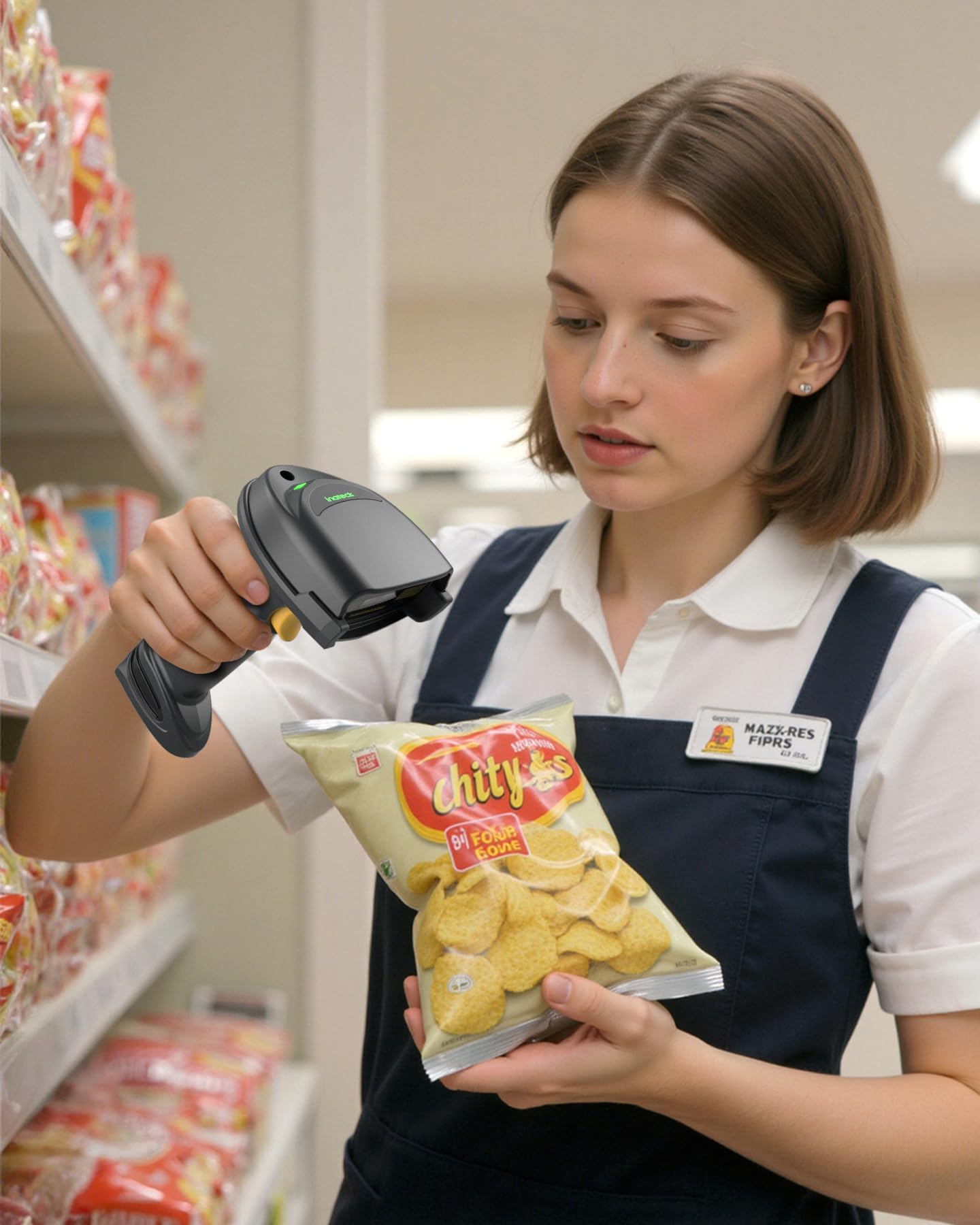 Inateck Kabelloser Barcode Scanner QR Code Scanner 1D 2D Bluetooth 2.4G USB 3-in-1 Kompatibel Windows iOS Android Mac Linux