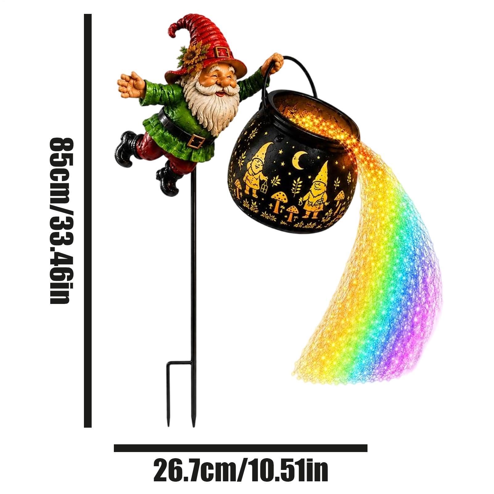 Paletti da Giardino a Solare Figurina Luminosa in Calderone di Resina con