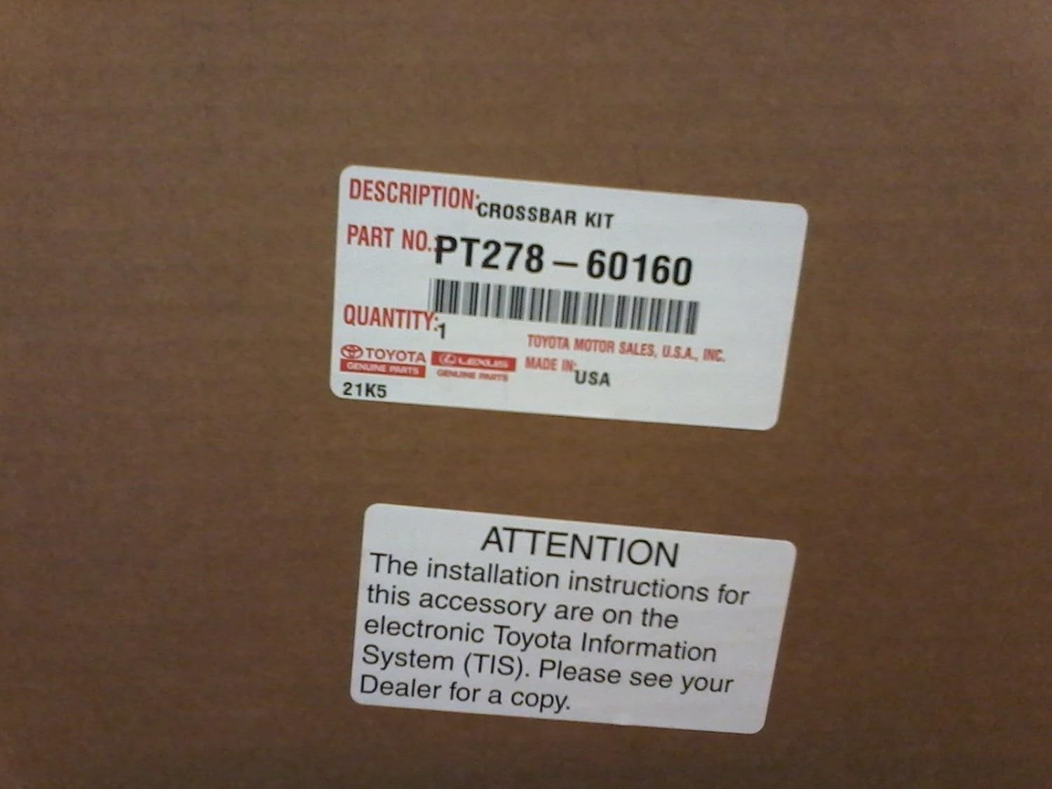 LEXUS OEM Factory ROOF Rack Cross BAR Set 2016-2021LX570 PT278-60160