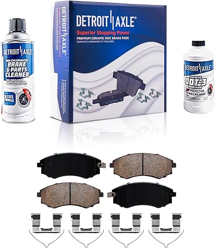 Miniatura 20 de Detroit Axle - Kit de Freno para Chevrolet Tracker Suzuki Vitara 99-04, Pastillas de Freno Delanteras Cerámicas w/Herrajes Traseros Semimetálicos