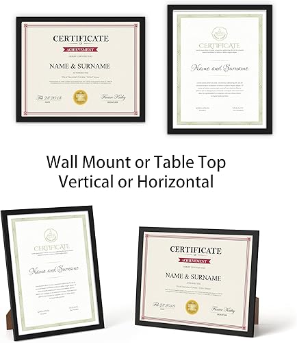 Miniatura 27 de Giftgarden Marcos de fotos de 8.5 x 11 pulgadas, certificado de diploma, premio de documento, marco de 8.5 x 11 pulgadas, marco negro, para pared