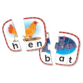 Learning Resources 3-Letter Word Puzzle Cards, Kindergarten Readniness, Self Correcting Puzzles, Ages 4+, Multi