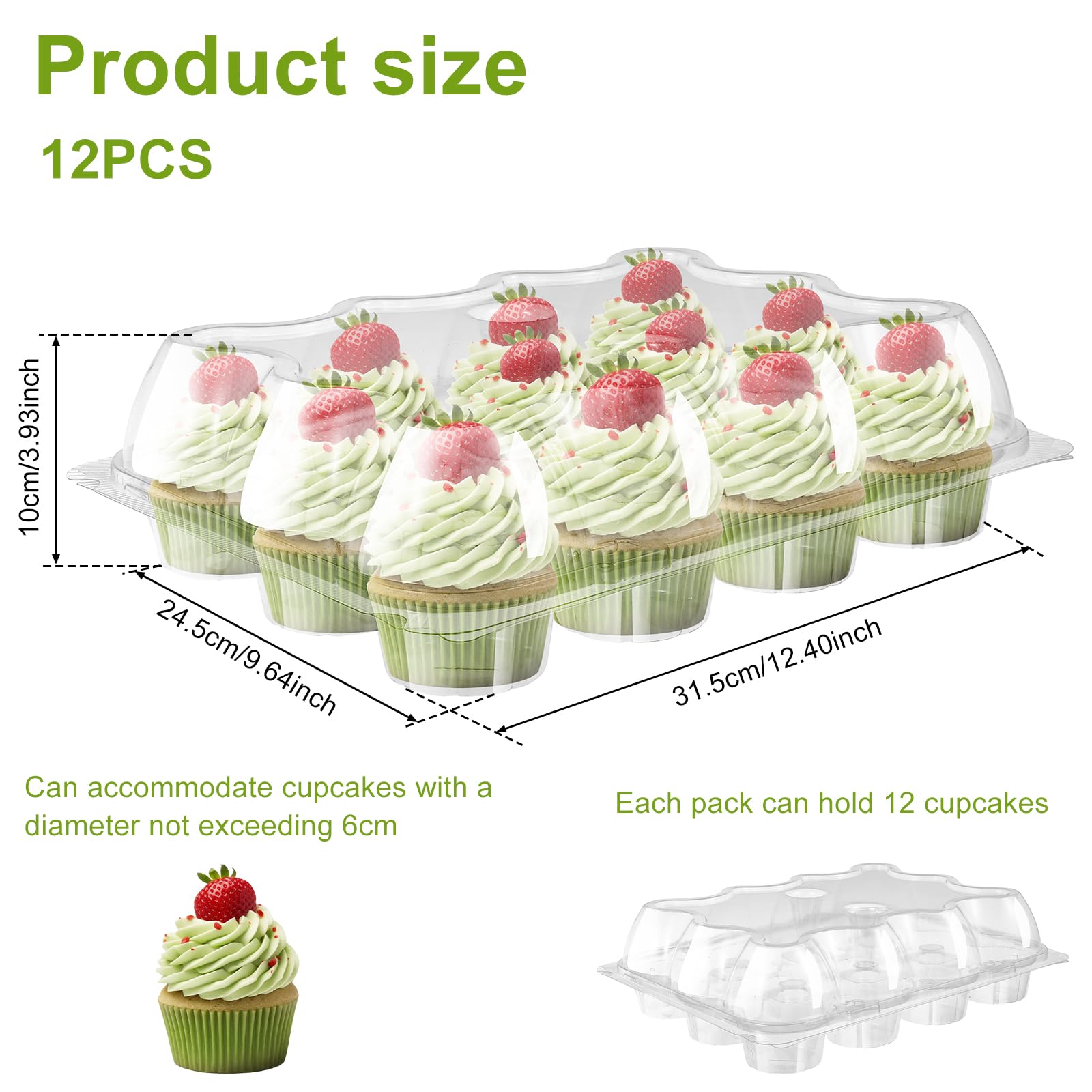 Contenitori personalizzati per cupcake singoli 12 vano lungo scatola per cupcake