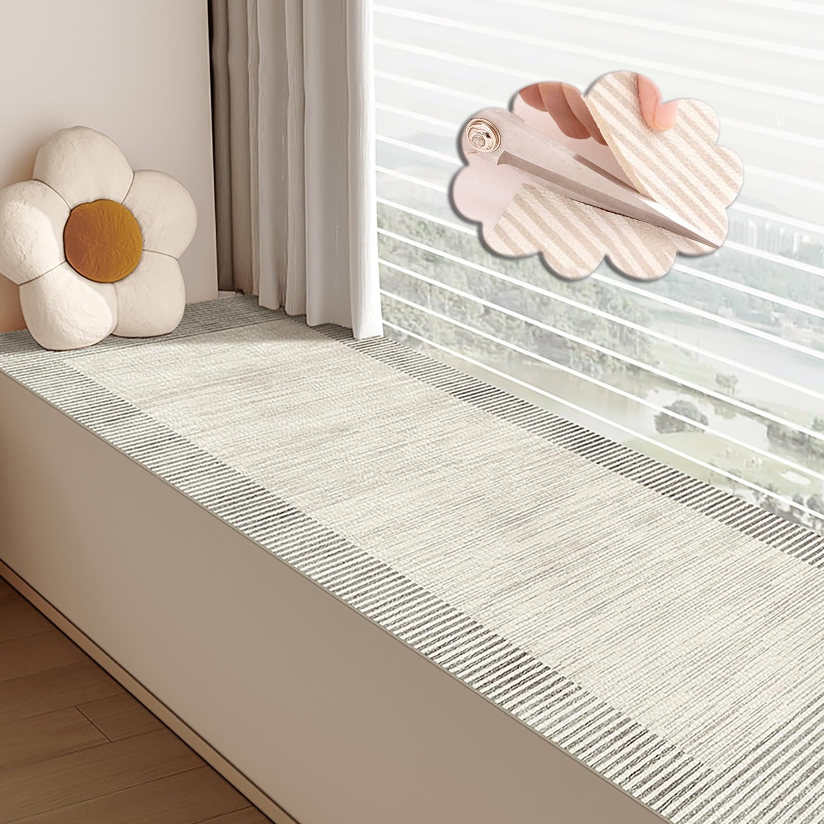 Tapis rebord fenêtre antidérapant avec finitions Style B