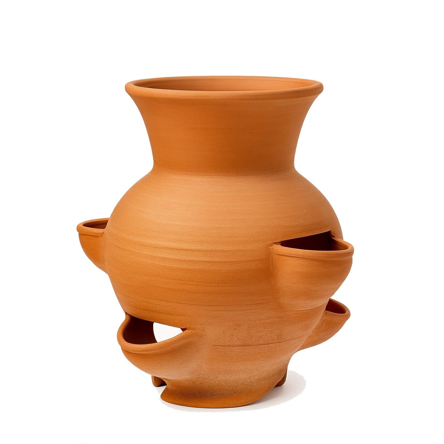 Generico Fragoliera in Terracotta H60 cm – Vaso Artigianale per Coltivazione di Fragole, Erbe Aromatiche e Piante – Fatta a Mano in Italia – Ideale per Giardini e Balconi