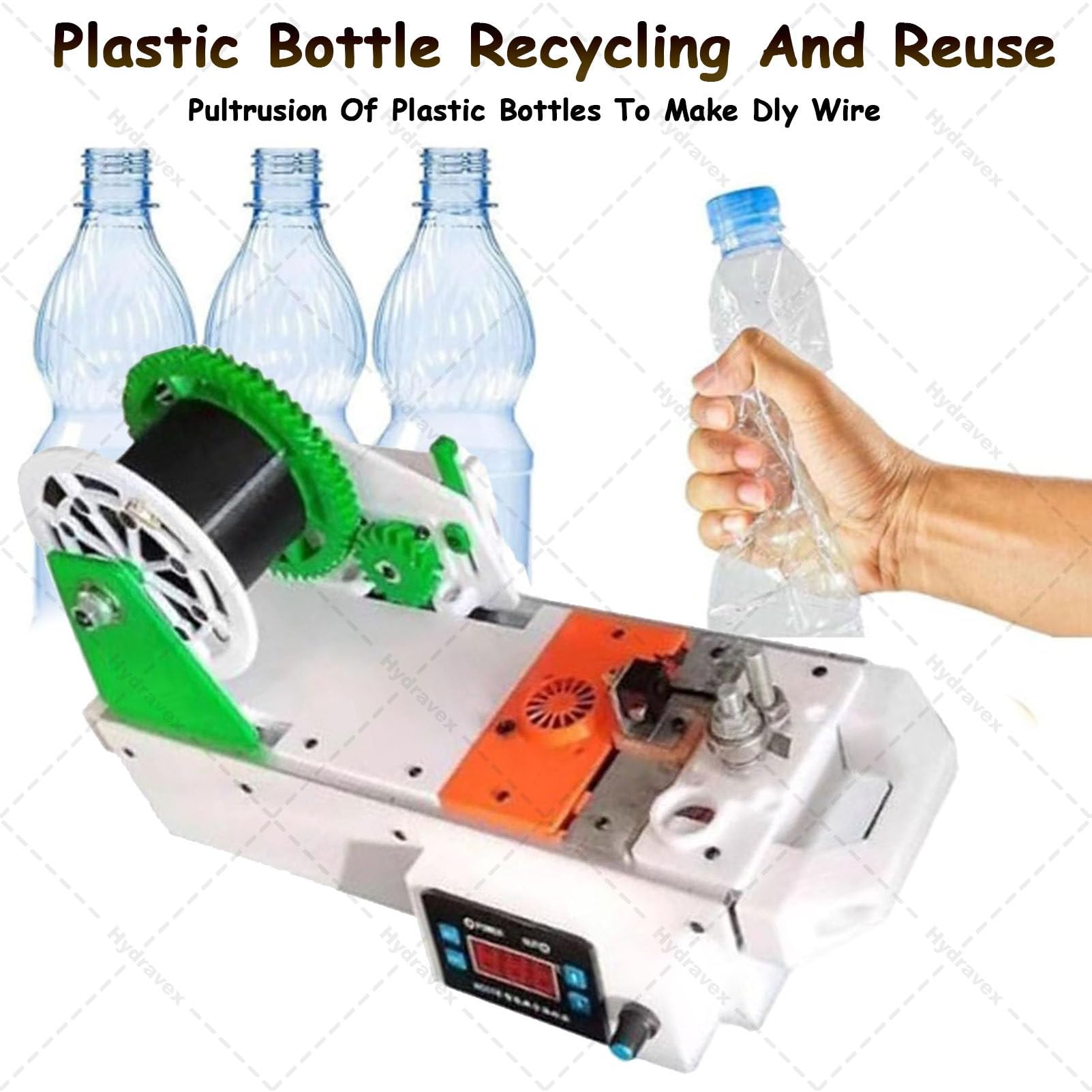 Maszyna do robienia filamentów do drukarki 3D, wytłaczarka biurkowa do PET z recyklingu, ekologiczna produkcja filamentu do projektów DIY z plastikowych butelek