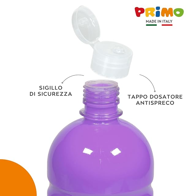 Foto 2 de 8 de PRIMO - Témperas para Niños Lavables +3 Años 1L, Colores Pintar, Colores para Tela, Vidrio, Papel, Pintura…