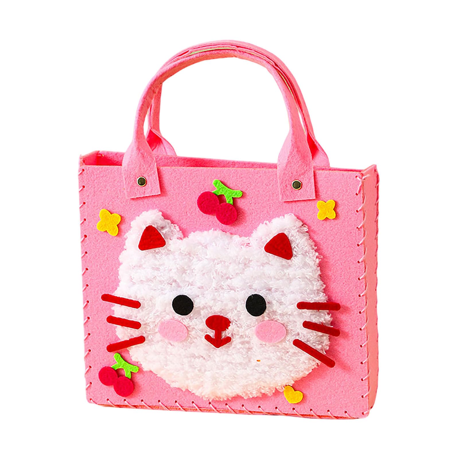 Foam Beads for Kids DIY Embroidery Doll Set Cartoon Animal Sewing Craft Kit Handbag Material Pack Get A Cute Bag Handmade Alphabet Bath for Toddlers (A, 24x31x4cm)